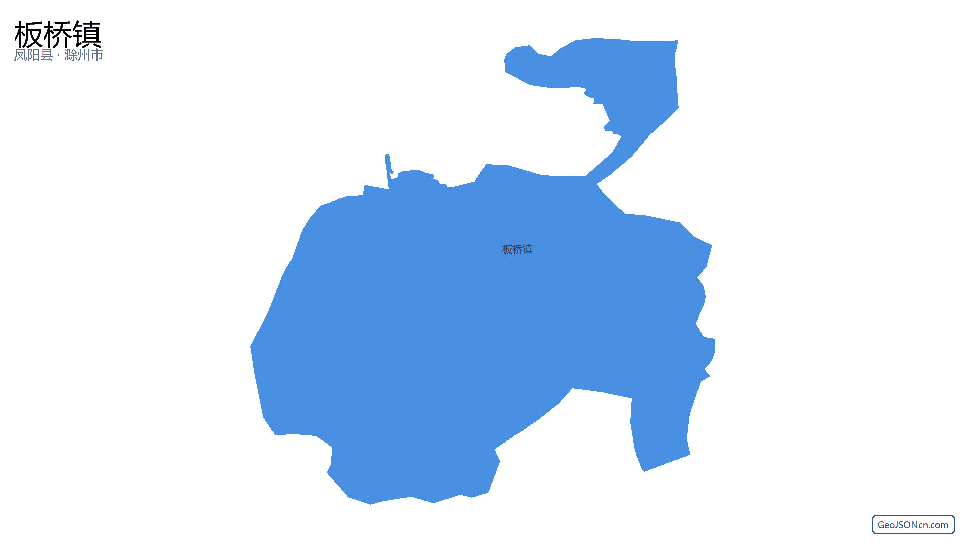 板桥镇行政区划边界地图(凤阳县·滁州市),提供GeoJSON、SHP矢量边界数据下载及高清地图大图(PNG/JPG) - GeoJSONcn.com