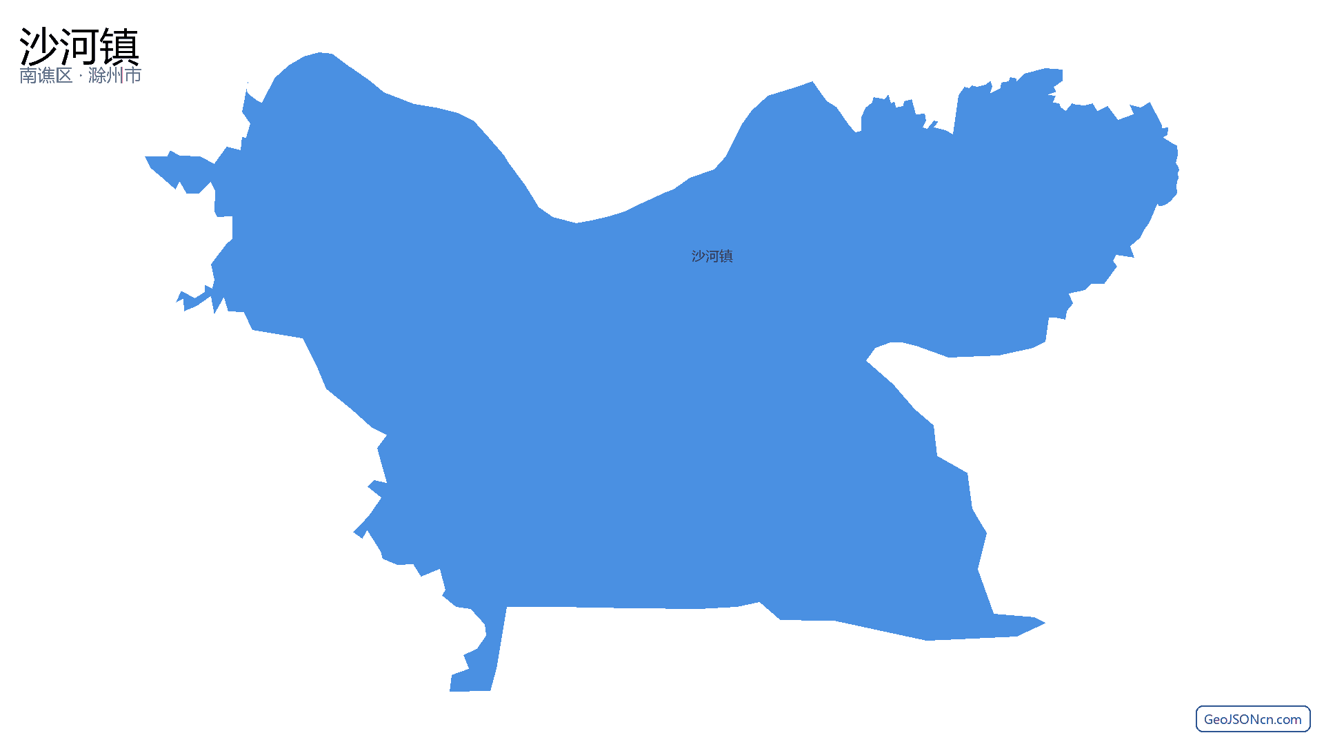 沙河镇行政区划边界地图(南谯区·滁州市),提供GeoJSON、SHP矢量边界数据下载及高清地图大图(PNG/JPG) - GeoJSONcn.com