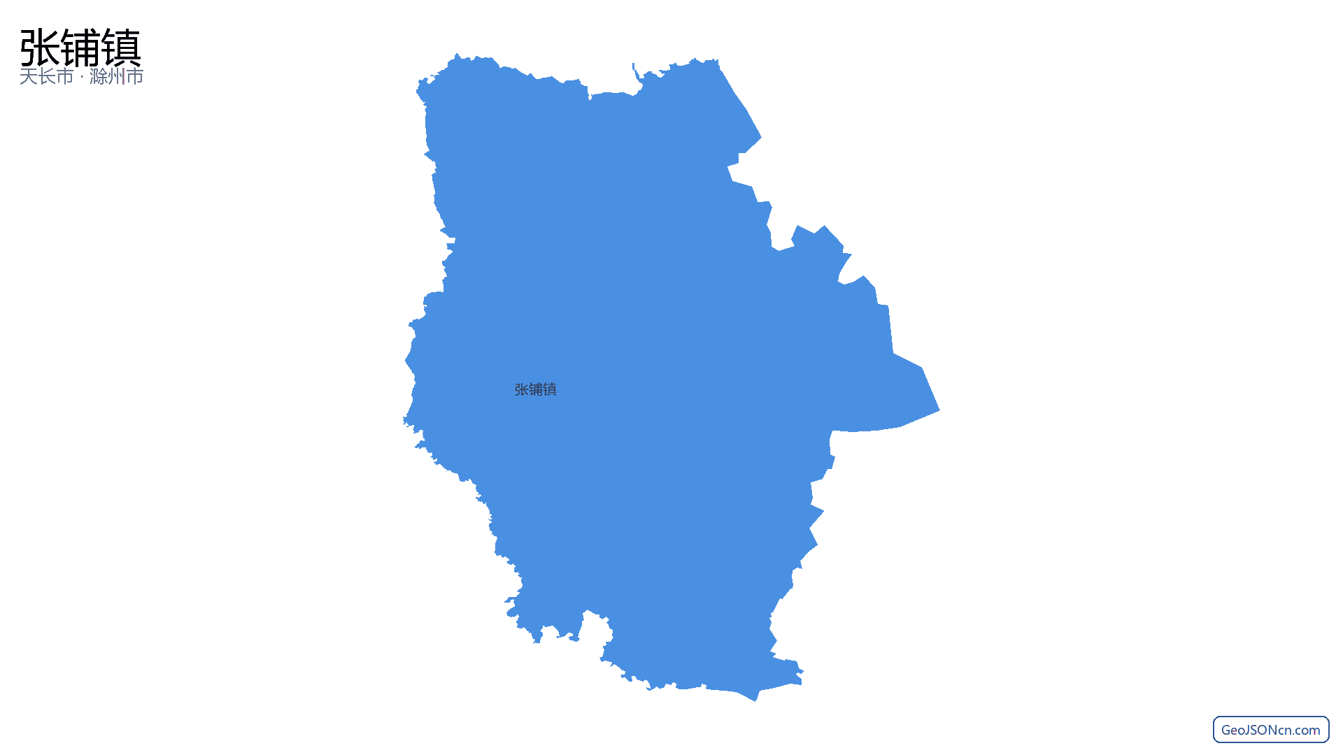 张铺镇行政区划边界地图(天长市·滁州市),提供GeoJSON、SHP矢量边界数据下载及高清地图大图(PNG/JPG) - GeoJSONcn.com
