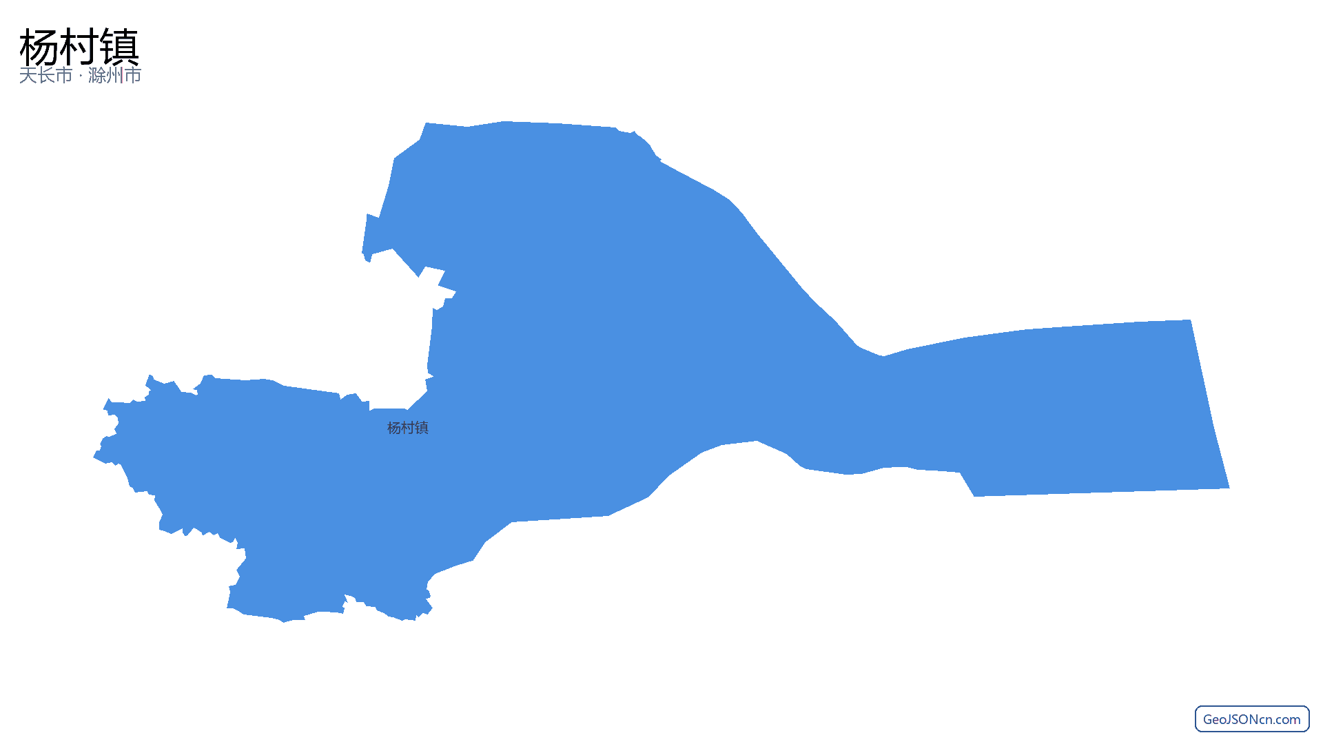 杨村镇行政区划边界地图（天长市·滁州市）,提供GeoJSON、SHP矢量边界数据下载及高清地图大图(PNG/JPG) - GeoJSONcn.com