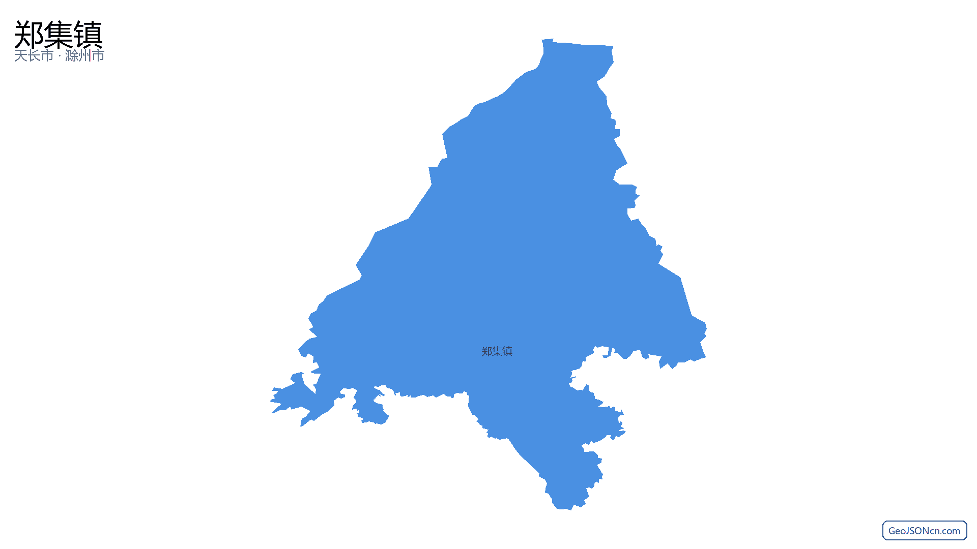 郑集镇行政区划边界地图(天长市·滁州市),提供GeoJSON、SHP矢量边界数据下载及高清地图大图(PNG/JPG) - GeoJSONcn.com
