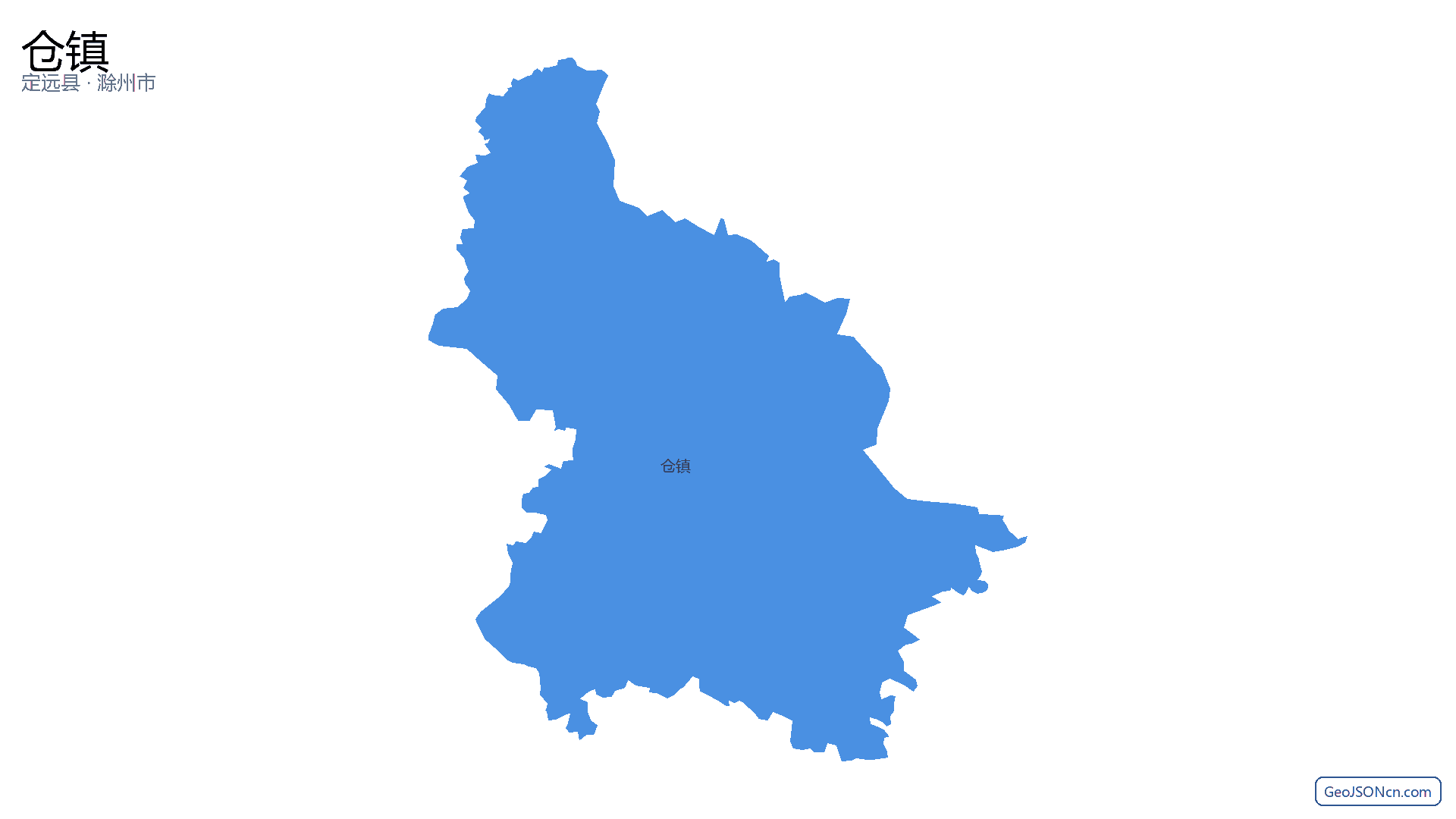 仓镇行政区划边界地图（定远县·滁州市）,提供GeoJSON、SHP矢量边界数据下载及高清地图大图(PNG/JPG) - GeoJSONcn.com