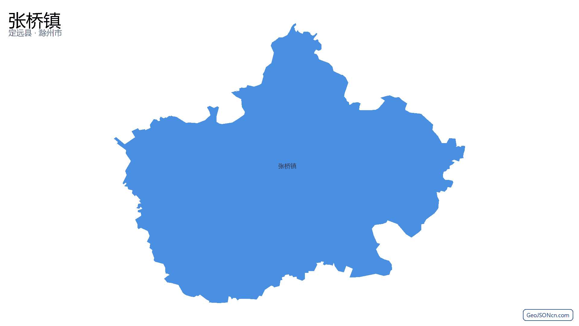 张桥镇行政区划边界地图(定远县·滁州市),提供GeoJSON、SHP矢量边界数据下载及高清地图大图(PNG/JPG) - GeoJSONcn.com