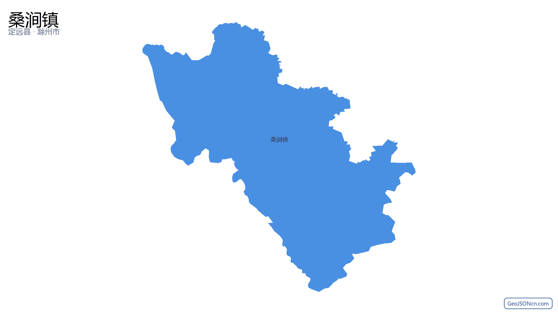 桑涧镇行政区划边界地图（定远县·滁州市）,提供GeoJSON、SHP矢量边界数据下载及高清地图大图(PNG/JPG) - GeoJSONcn.com