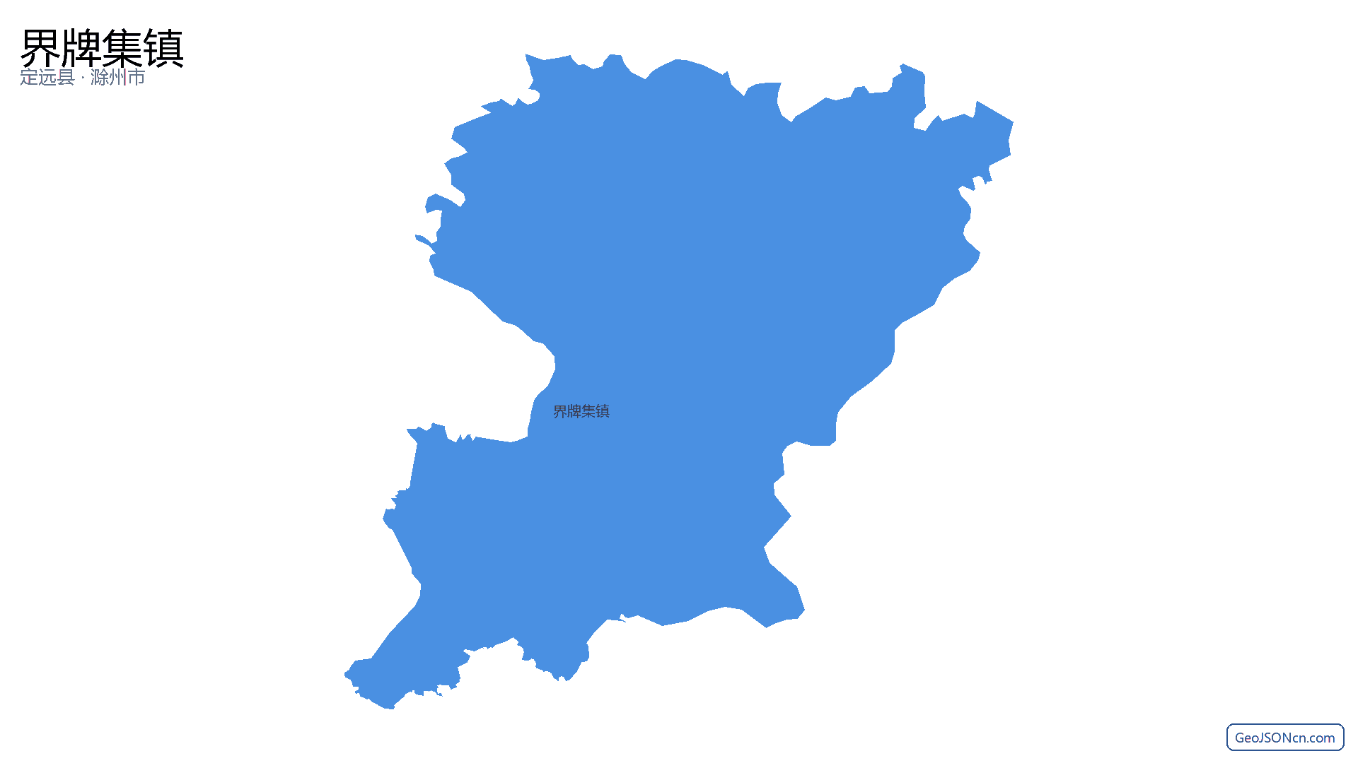 界牌集镇行政区划边界地图(定远县·滁州市),提供GeoJSON、SHP矢量边界数据下载及高清地图大图(PNG/JPG) - GeoJSONcn.com