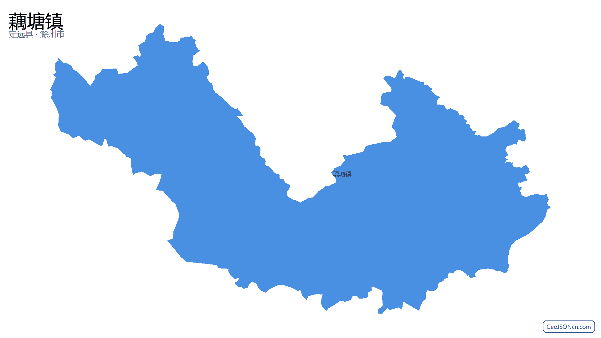 藕塘镇行政区划边界地图（定远县·滁州市）,提供GeoJSON、SHP矢量边界数据下载及高清地图大图(PNG/JPG) - GeoJSONcn.com