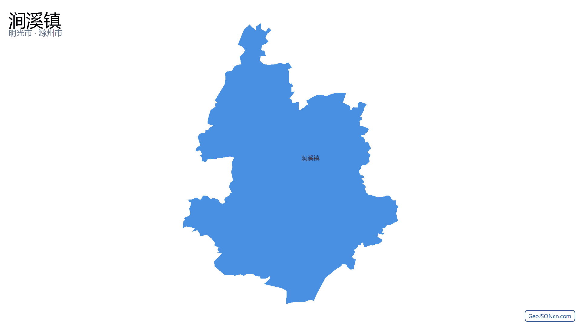 涧溪镇行政区划边界地图(明光市·滁州市),提供GeoJSON、SHP矢量边界数据下载及高清地图大图(PNG/JPG) - GeoJSONcn.com