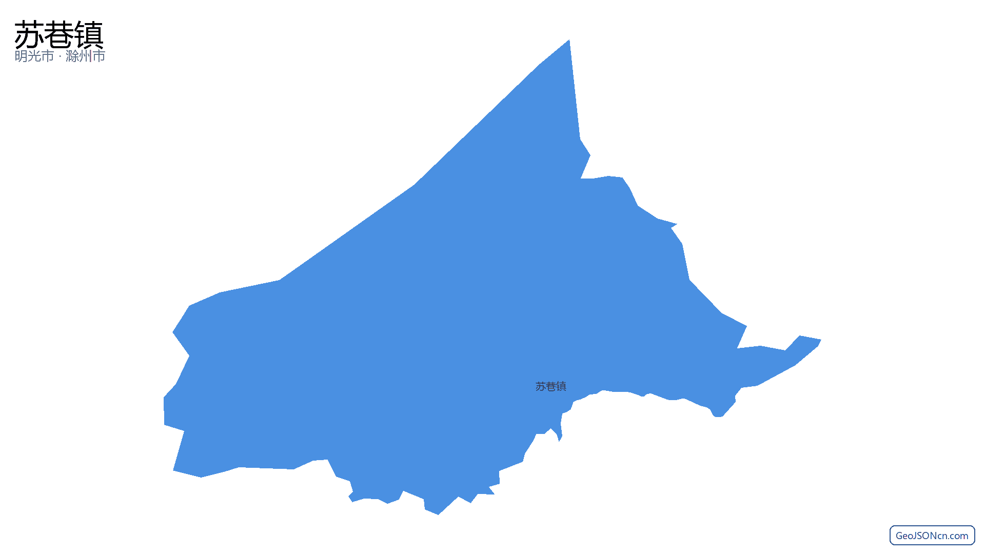 苏巷镇行政区划边界地图(明光市·滁州市),提供GeoJSON、SHP矢量边界数据下载及高清地图大图(PNG/JPG) - GeoJSONcn.com