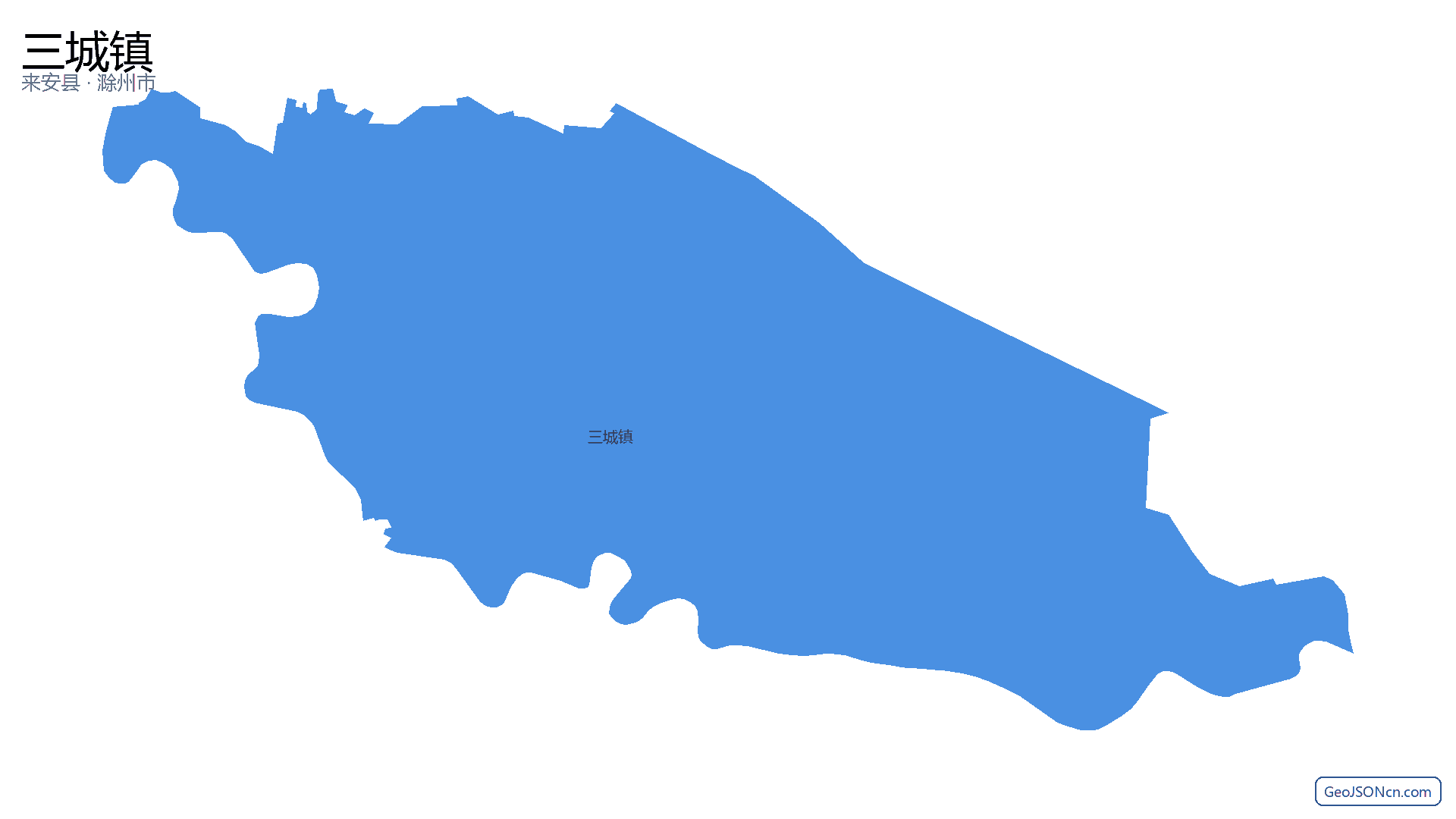 三城镇行政区划边界地图（来安县·滁州市）,提供GeoJSON、SHP矢量边界数据下载及高清地图大图(PNG/JPG) - GeoJSONcn.com