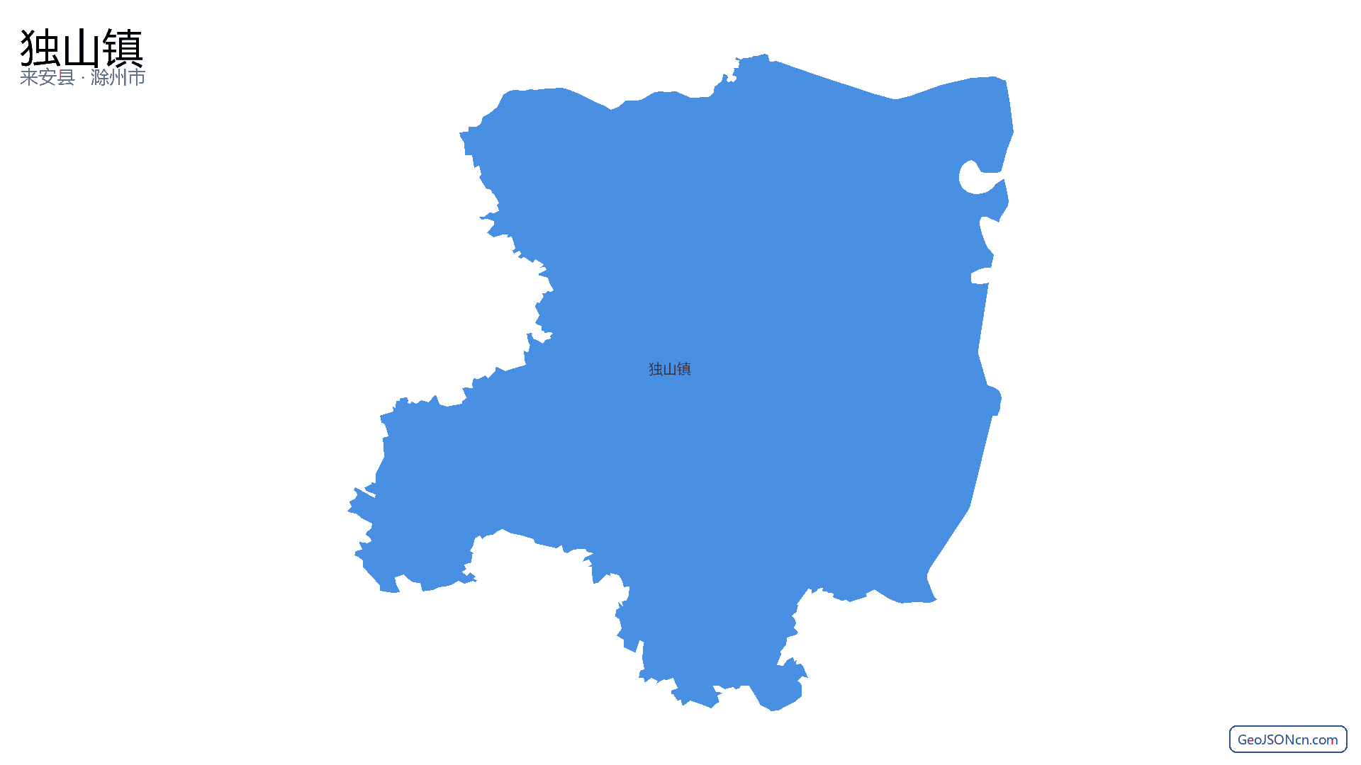 独山镇行政区划边界地图（来安县·滁州市）,提供GeoJSON、SHP矢量边界数据下载及高清地图大图(PNG/JPG) - GeoJSONcn.com