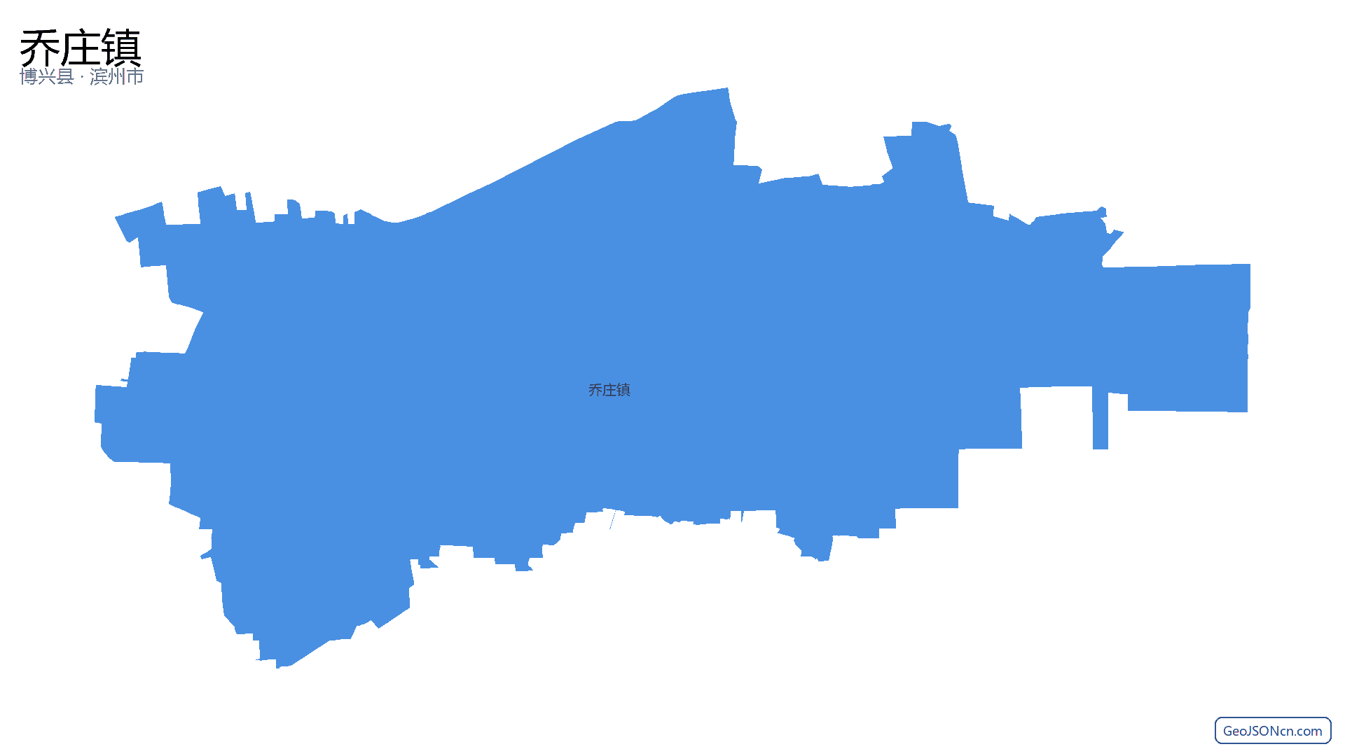 乔庄镇行政区划边界地图(博兴县·滨州市),提供GeoJSON、SHP矢量边界数据下载及高清地图大图(PNG/JPG) - GeoJSONcn.com