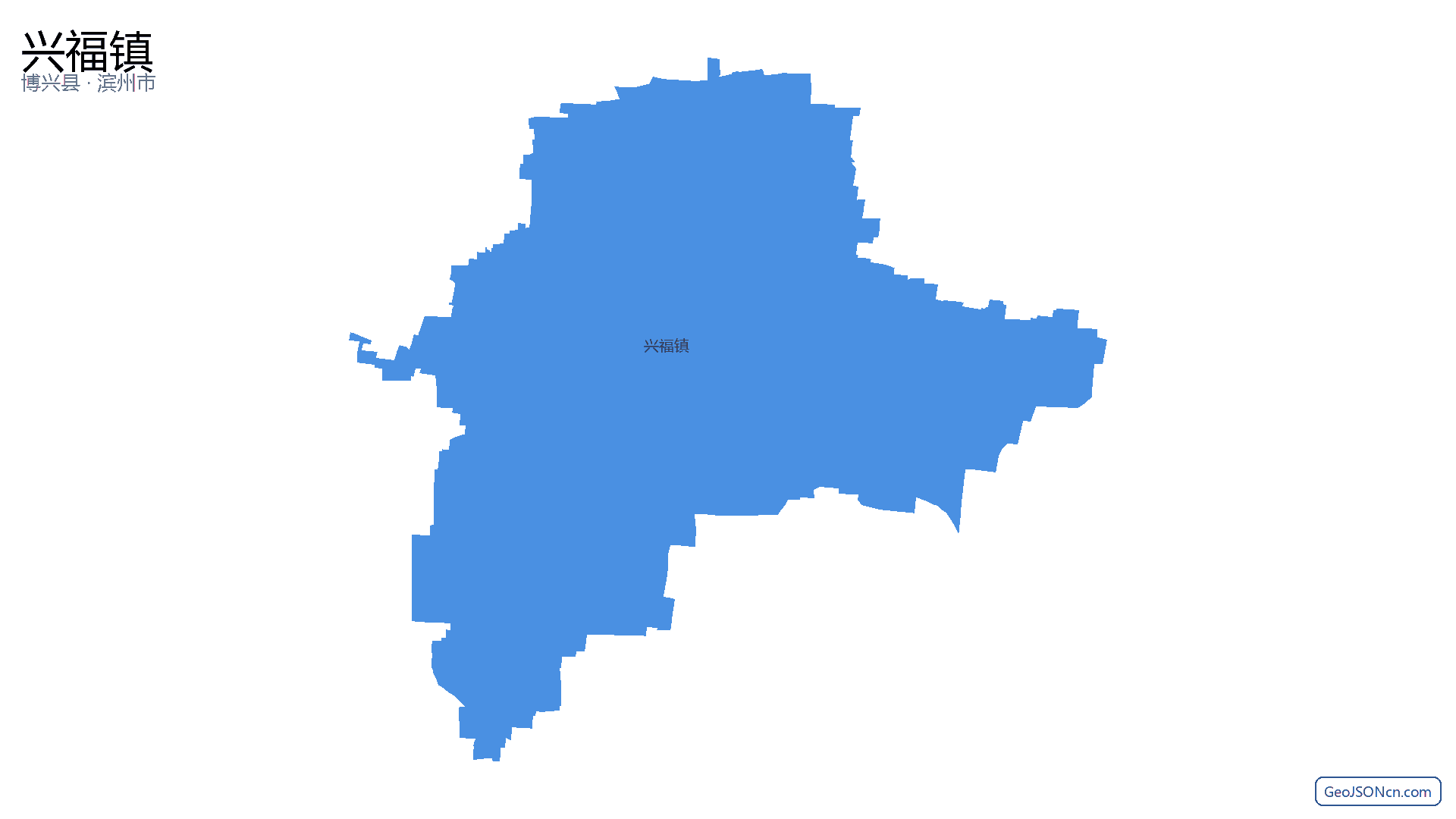 兴福镇行政区划边界地图(博兴县·滨州市),提供GeoJSON、SHP矢量边界数据下载及高清地图大图(PNG/JPG) - GeoJSONcn.com