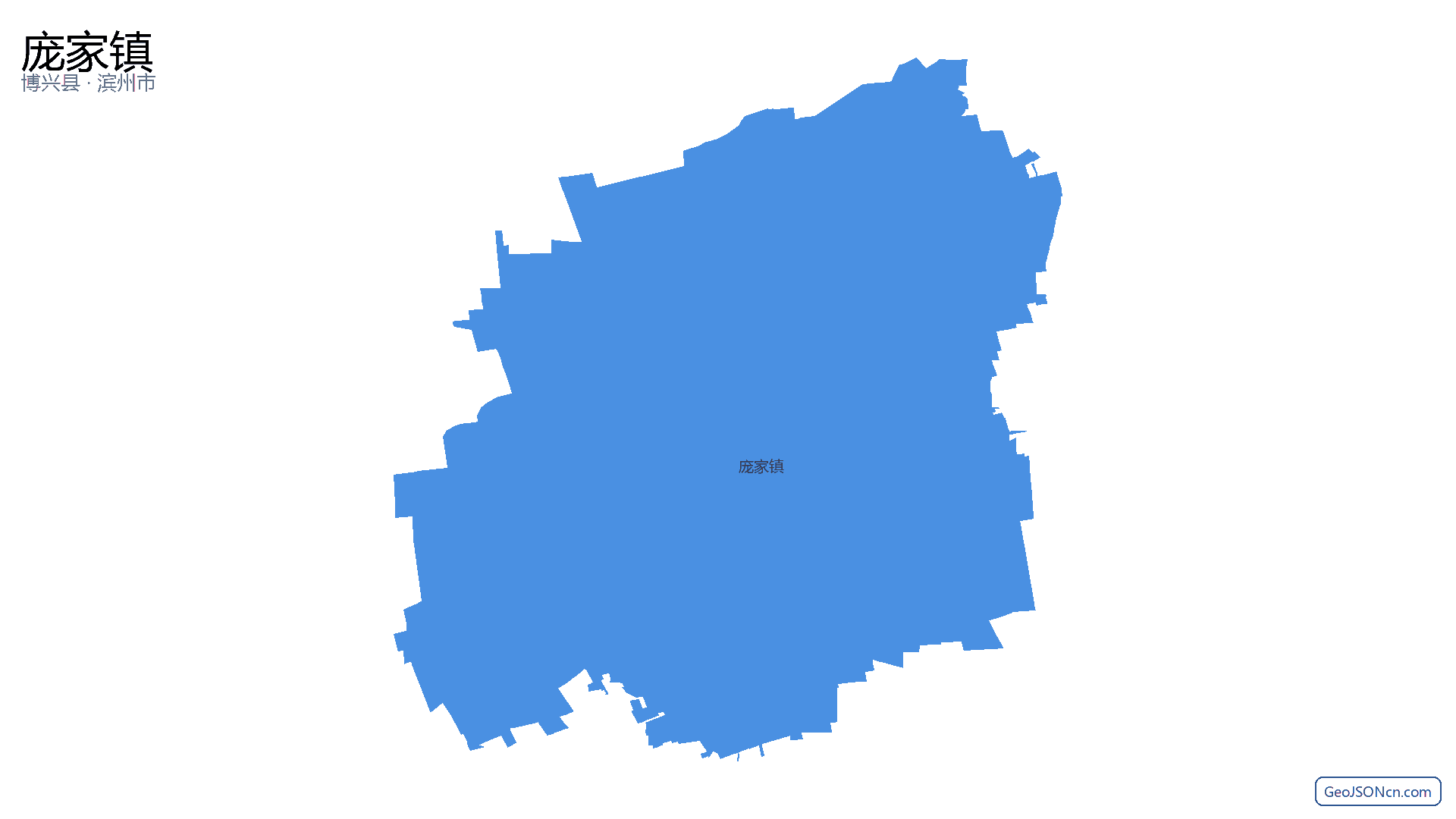 庞家镇行政区划边界地图(博兴县·滨州市),提供GeoJSON、SHP矢量边界数据下载及高清地图大图(PNG/JPG) - GeoJSONcn.com