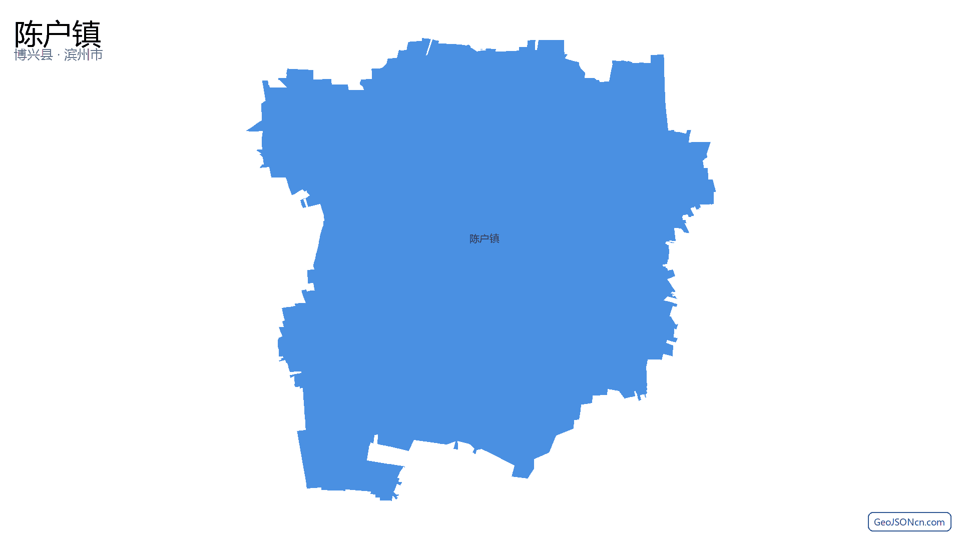 陈户镇行政区划边界地图(博兴县·滨州市),提供GeoJSON、SHP矢量边界数据下载及高清地图大图(PNG/JPG) - GeoJSONcn.com