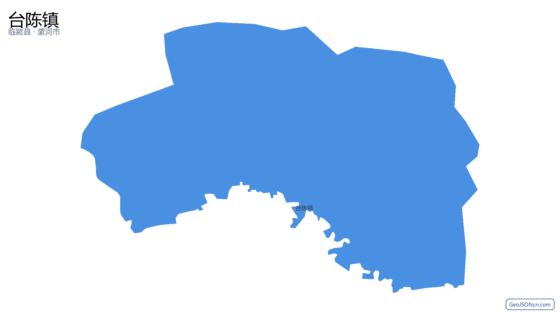 台陈镇行政区划边界地图(临颍县·漯河市),提供GeoJSON、SHP矢量边界数据下载及高清地图大图(PNG/JPG) - GeoJSONcn.com