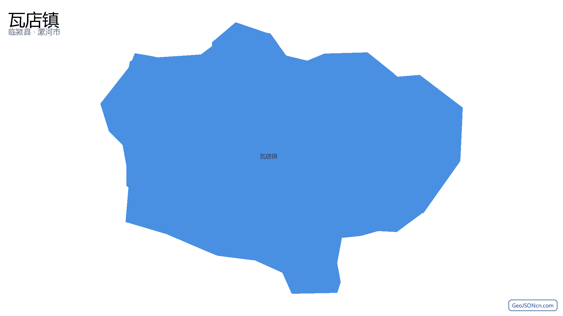 瓦店镇行政区划边界地图（临颍县·漯河市）,提供GeoJSON、SHP矢量边界数据下载及高清地图大图(PNG/JPG) - GeoJSONcn.com