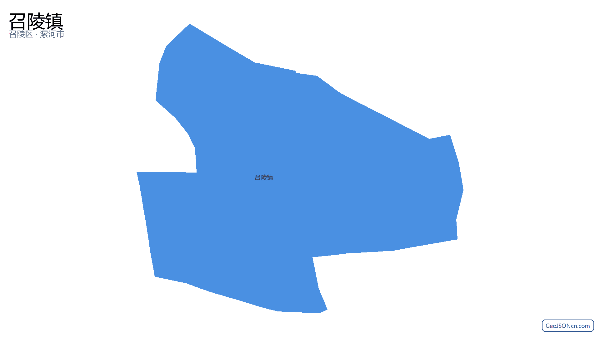 召陵镇行政区划边界地图（召陵区·漯河市）,提供GeoJSON、SHP矢量边界数据下载及高清地图大图(PNG/JPG) - GeoJSONcn.com