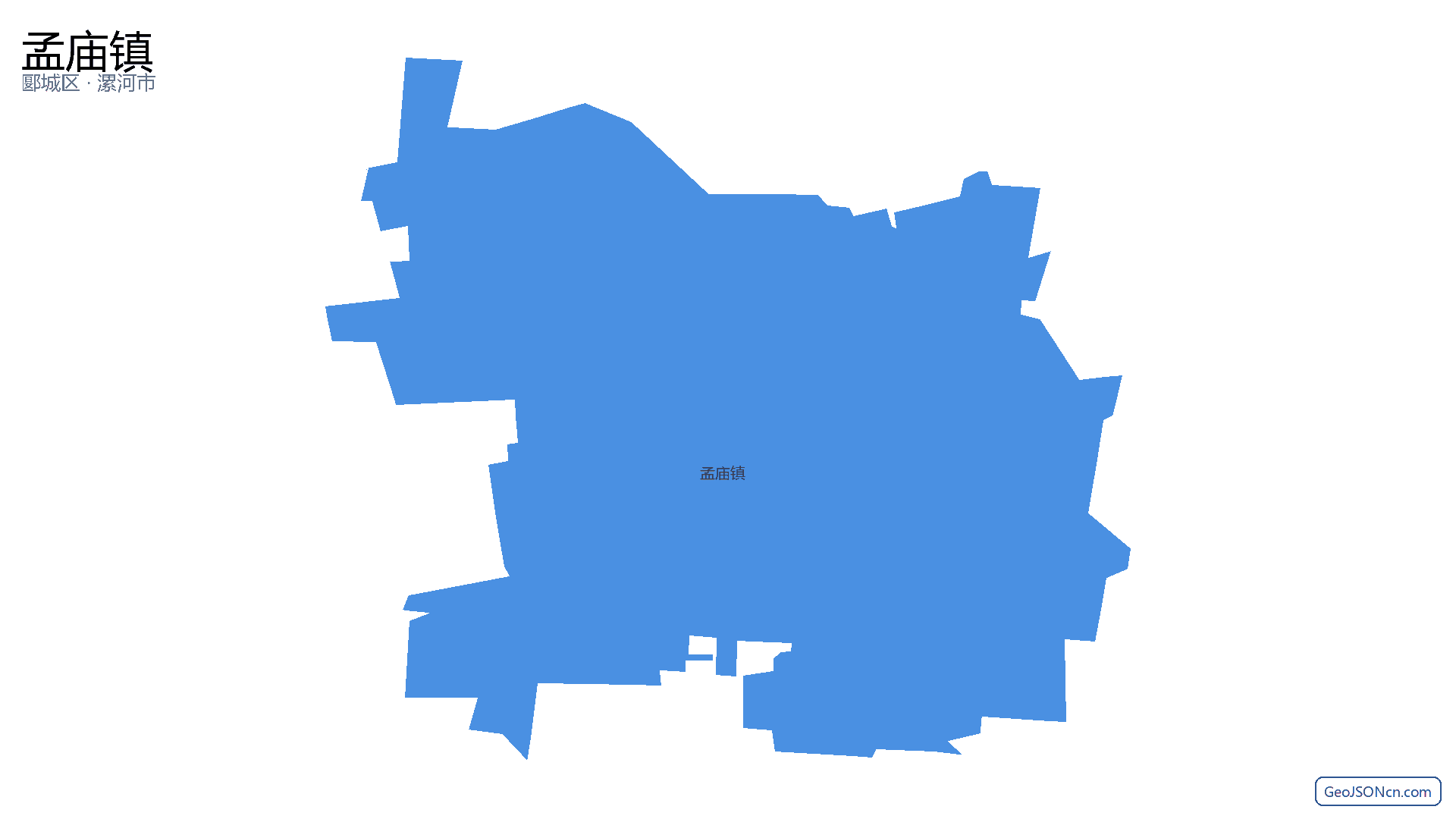 孟庙镇行政区划边界地图(郾城区·漯河市),提供GeoJSON、SHP矢量边界数据下载及高清地图大图(PNG/JPG) - GeoJSONcn.com