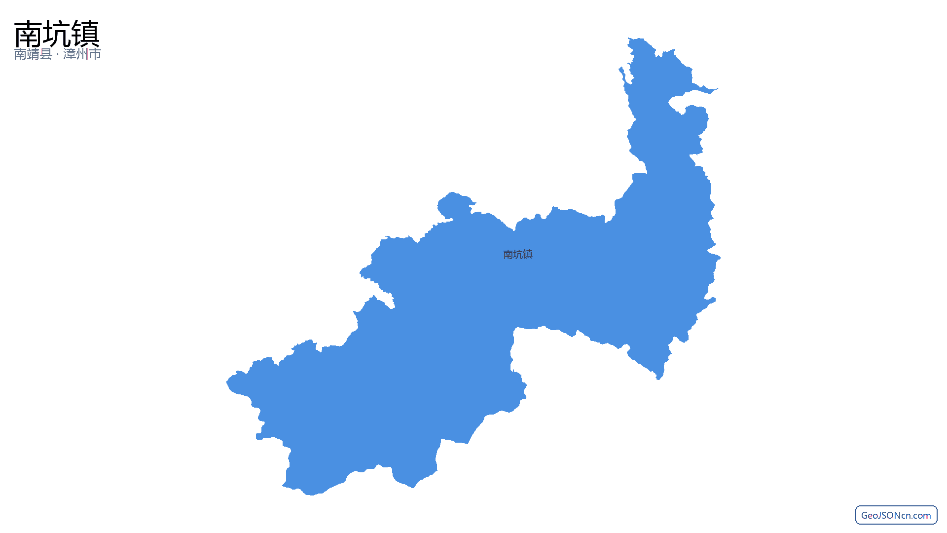 南坑镇行政区划边界地图（南靖县·漳州市）,提供GeoJSON、SHP矢量边界数据下载及高清地图大图(PNG/JPG) - GeoJSONcn.com