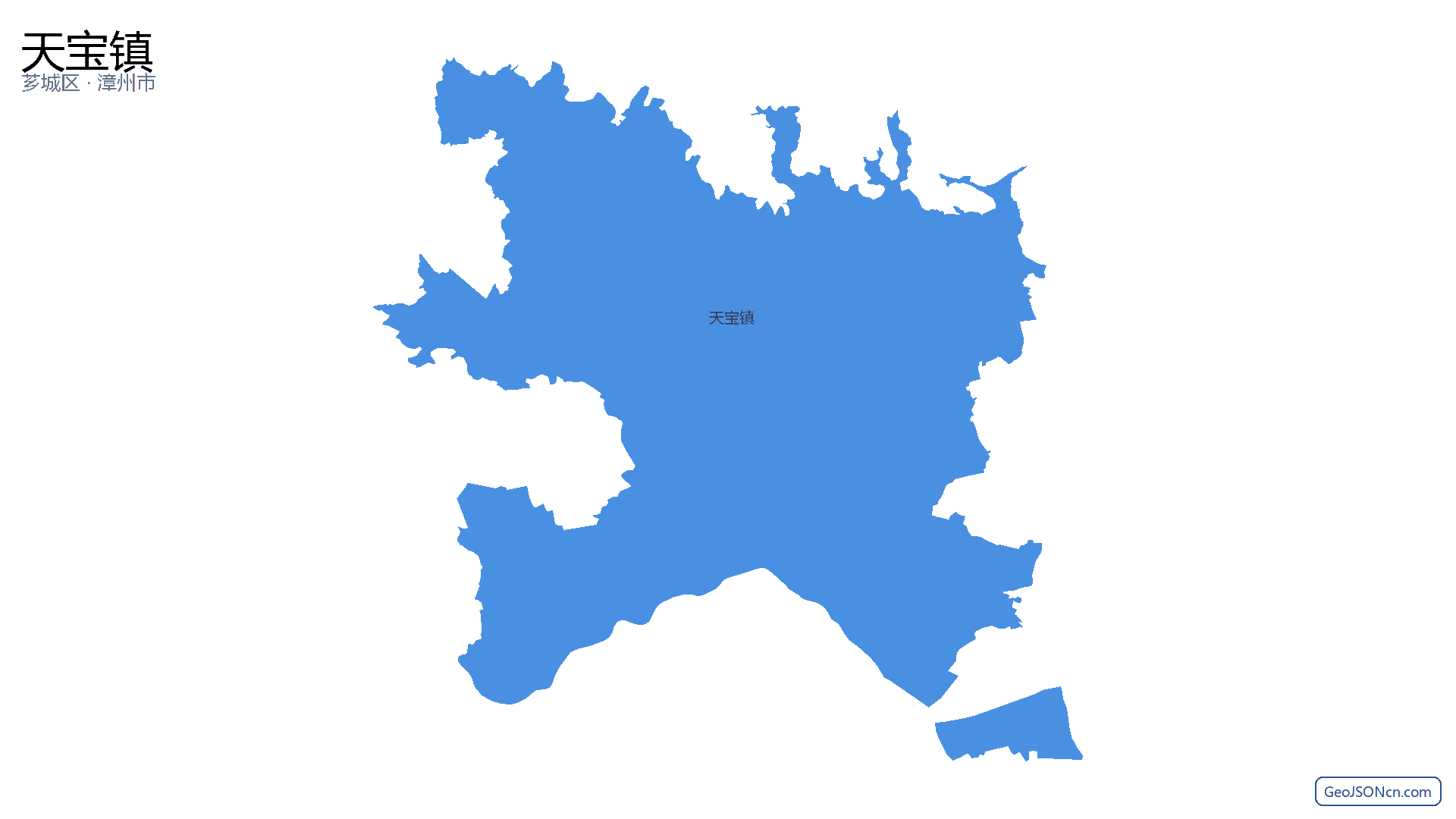 天宝镇行政区划边界地图(芗城区·漳州市),提供GeoJSON、SHP矢量边界数据下载及高清地图大图(PNG/JPG) - GeoJSONcn.com