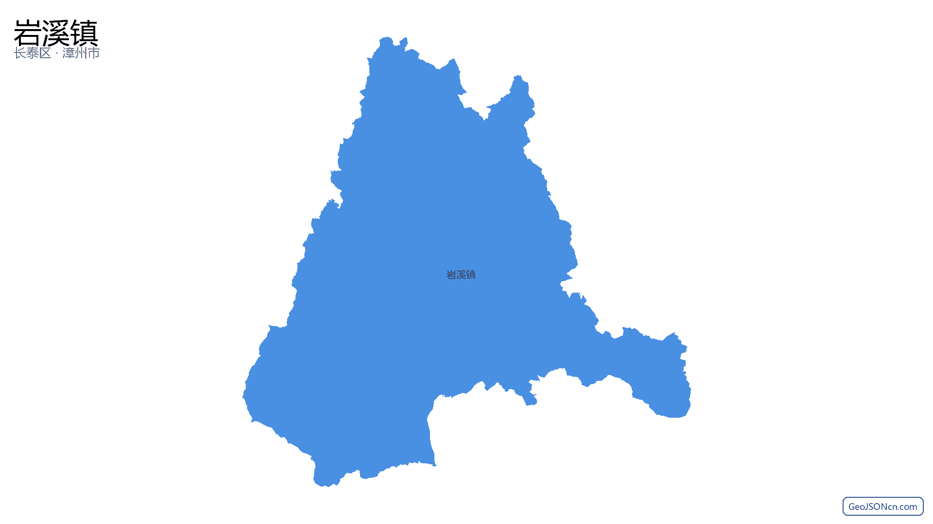岩溪镇行政区划边界地图(长泰区·漳州市),提供GeoJSON、SHP矢量边界数据下载及高清地图大图(PNG/JPG) - GeoJSONcn.com