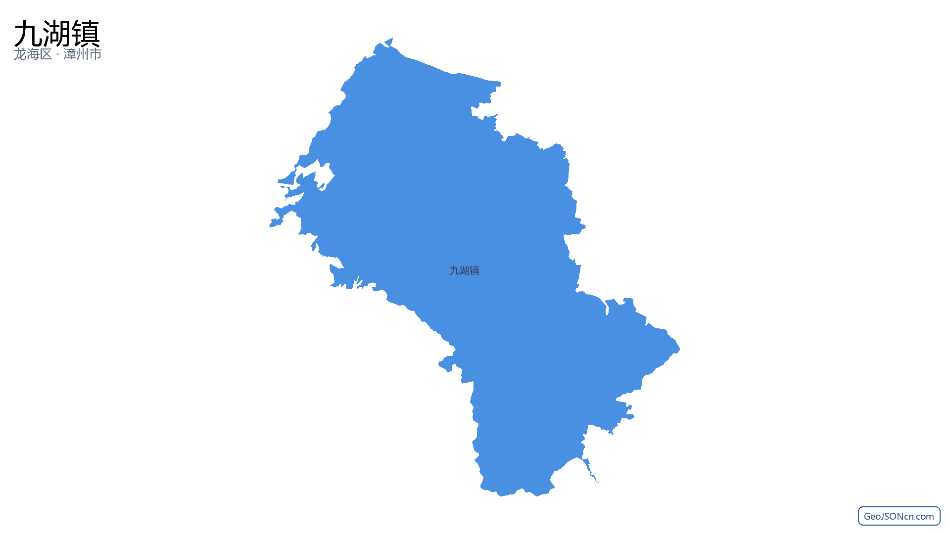 九湖镇行政区划边界地图（龙海区·漳州市）,提供GeoJSON、SHP矢量边界数据下载及高清地图大图(PNG/JPG) - GeoJSONcn.com
