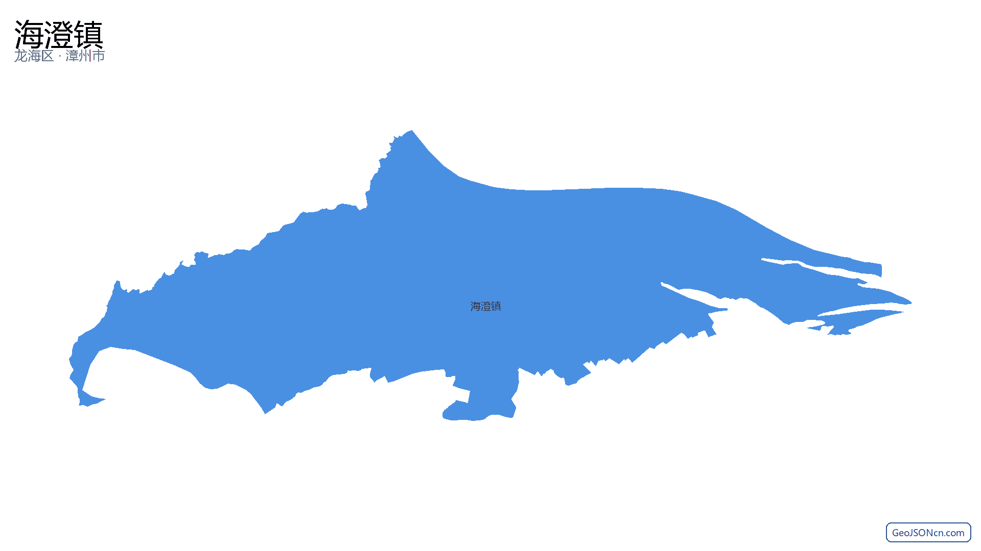 海澄镇行政区划边界地图（龙海区·漳州市）,提供GeoJSON、SHP矢量边界数据下载及高清地图大图(PNG/JPG) - GeoJSONcn.com