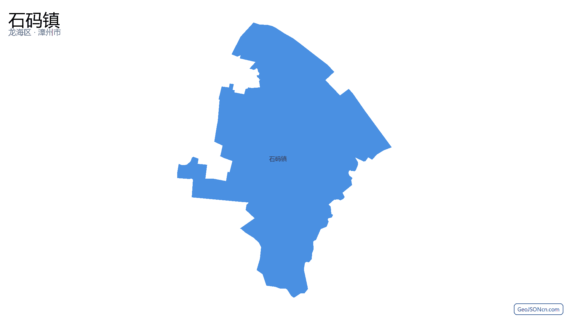 石码镇行政区划边界地图(龙海区·漳州市),提供GeoJSON、SHP矢量边界数据下载及高清地图大图(PNG/JPG) - GeoJSONcn.com