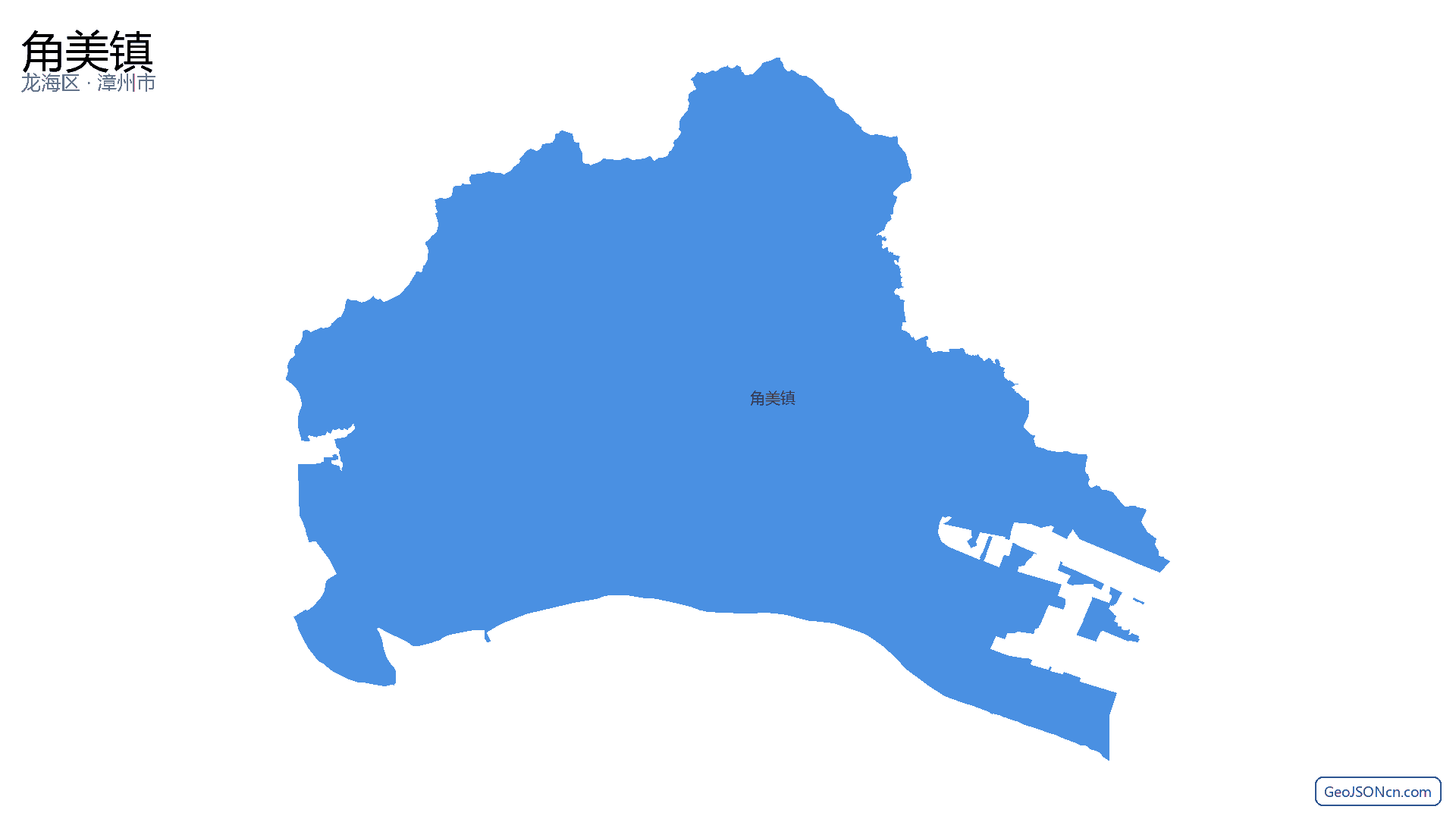 角美镇行政区划边界地图(龙海区·漳州市),提供GeoJSON、SHP矢量边界数据下载及高清地图大图(PNG/JPG) - GeoJSONcn.com