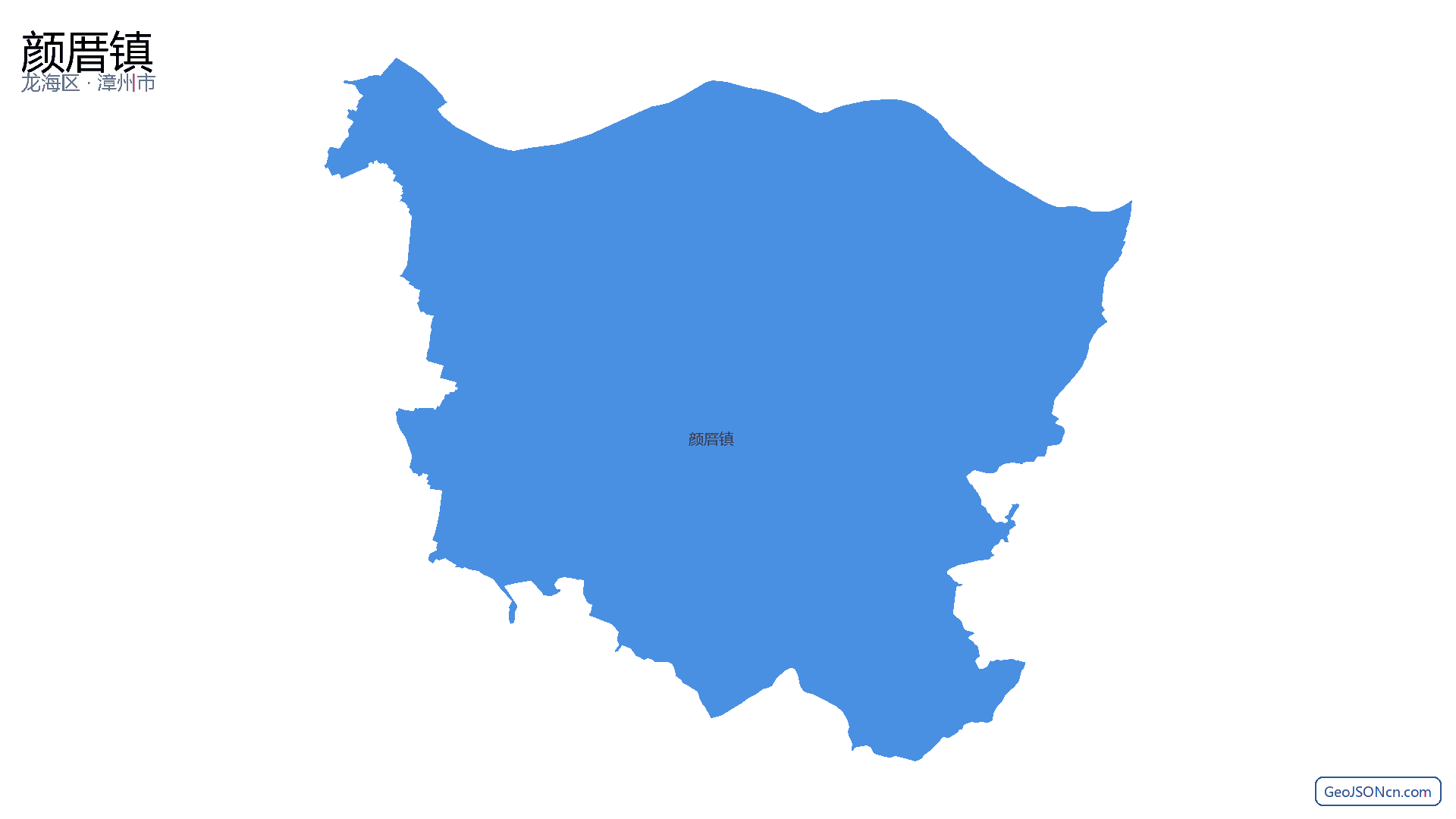 颜厝镇行政区划边界地图(龙海区·漳州市),提供GeoJSON、SHP矢量边界数据下载及高清地图大图(PNG/JPG) - GeoJSONcn.com