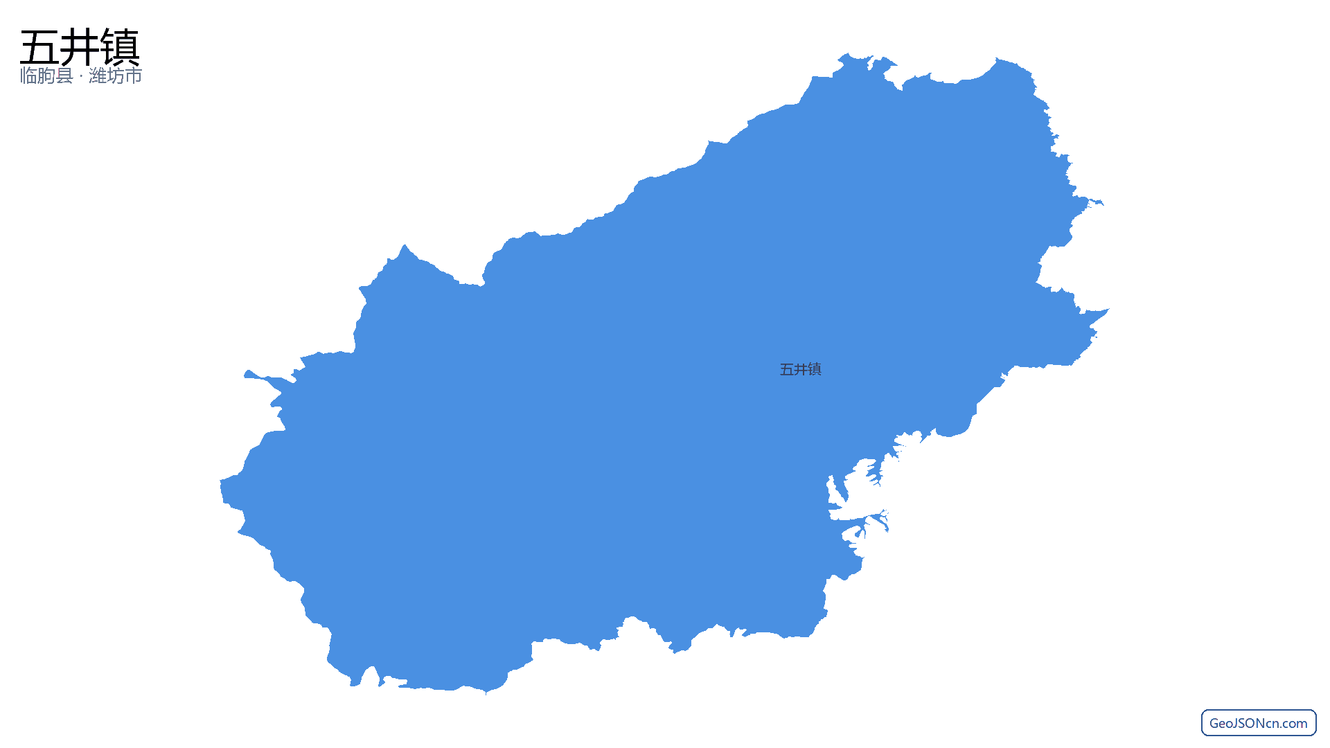 五井镇行政区划边界地图(临朐县·潍坊市),提供GeoJSON、SHP矢量边界数据下载及高清地图大图(PNG/JPG) - GeoJSONcn.com
