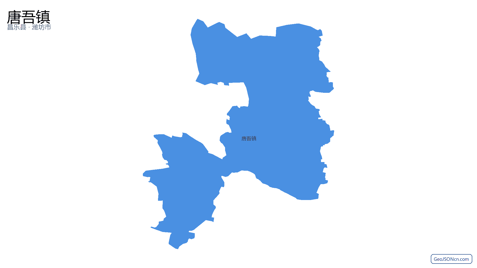 唐吾镇行政区划边界地图(昌乐县·潍坊市),提供GeoJSON、SHP矢量边界数据下载及高清地图大图(PNG/JPG) - GeoJSONcn.com