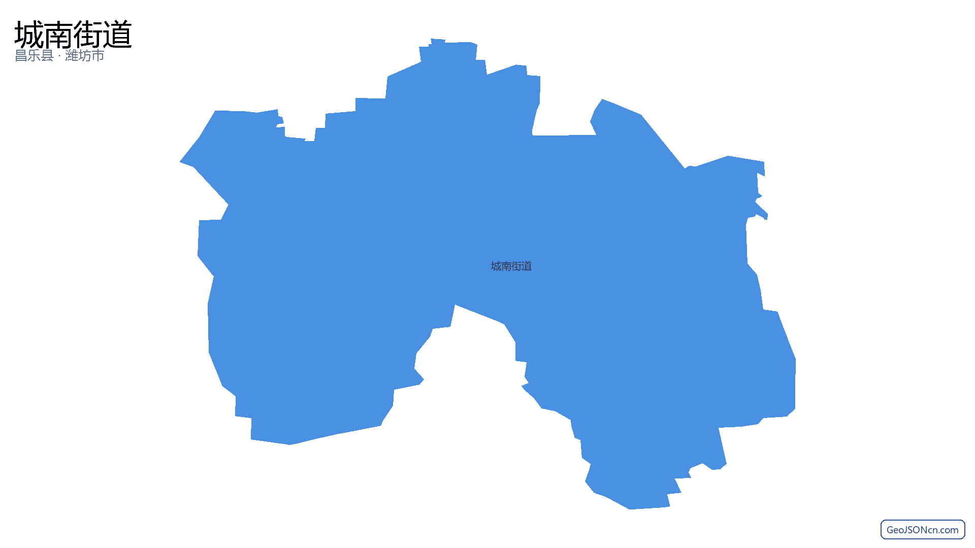 城南街道行政区划边界地图（昌乐县·潍坊市）,提供GeoJSON、SHP矢量边界数据下载及高清地图大图(PNG/JPG) - GeoJSONcn.com