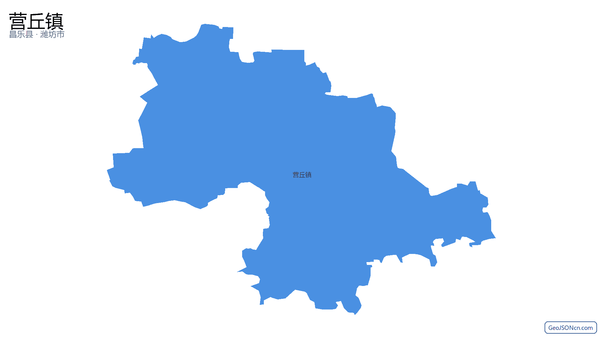 营丘镇行政区划边界地图(昌乐县·潍坊市),提供GeoJSON、SHP矢量边界数据下载及高清地图大图(PNG/JPG) - GeoJSONcn.com