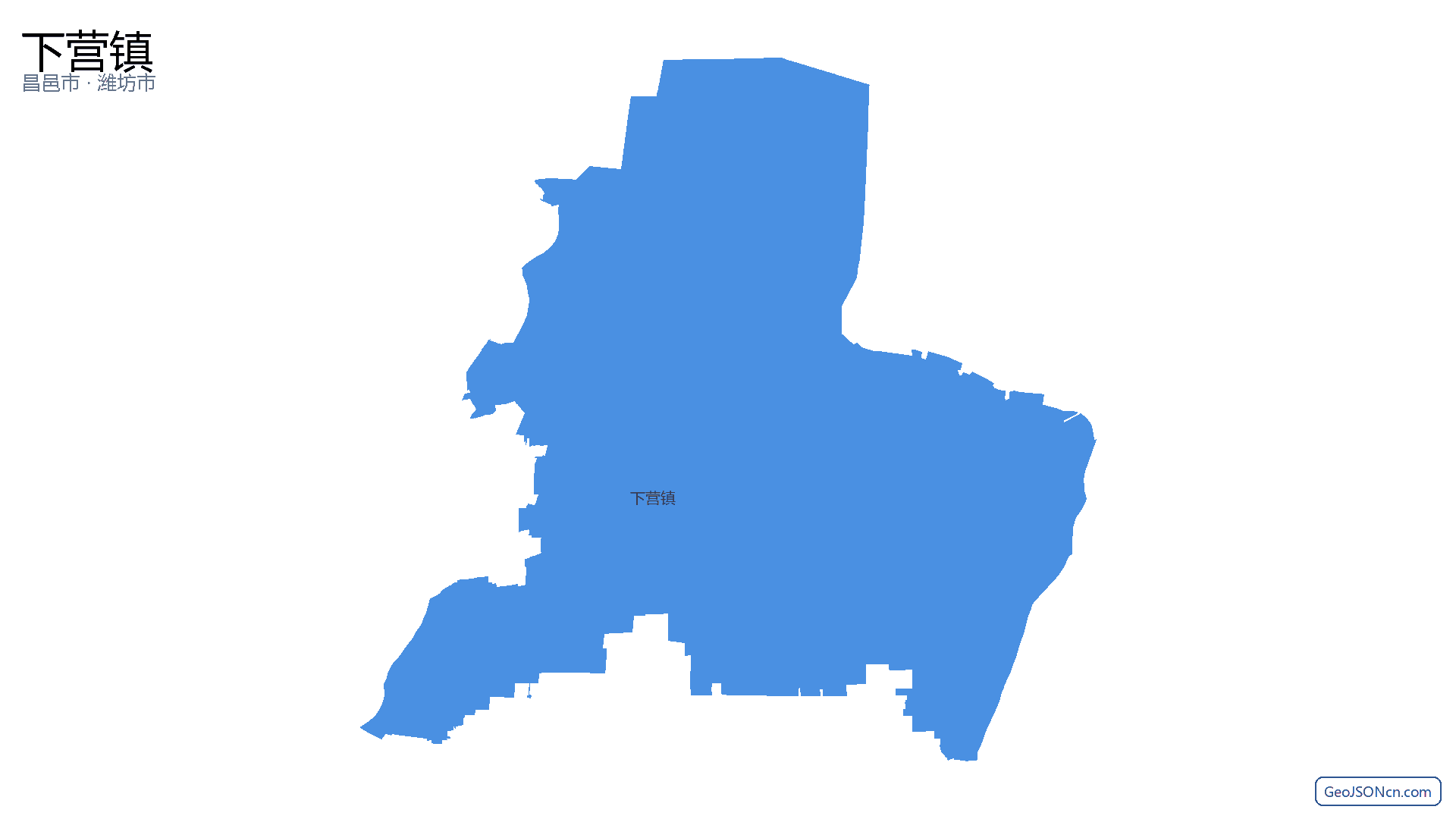 下营镇行政区划边界地图（昌邑市·潍坊市）,提供GeoJSON、SHP矢量边界数据下载及高清地图大图(PNG/JPG) - GeoJSONcn.com