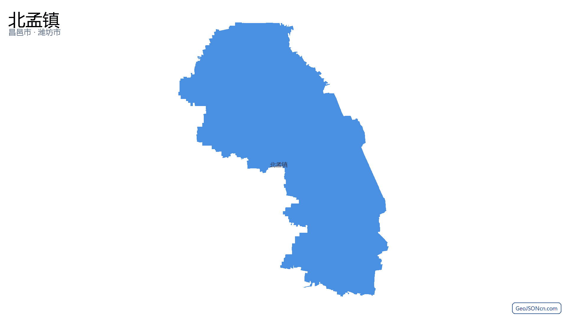 北孟镇行政区划边界地图（昌邑市·潍坊市）,提供GeoJSON、SHP矢量边界数据下载及高清地图大图(PNG/JPG) - GeoJSONcn.com
