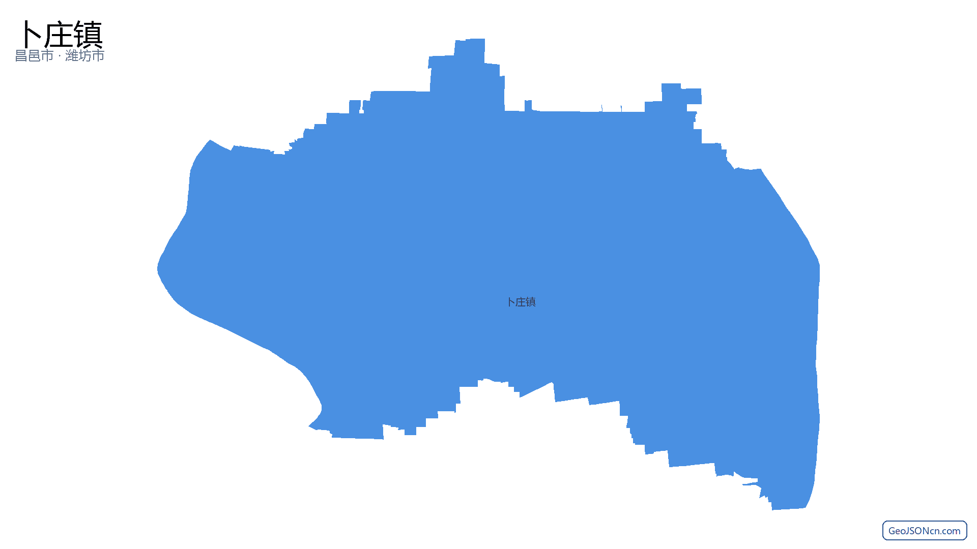 卜庄镇行政区划边界地图(昌邑市·潍坊市),提供GeoJSON、SHP矢量边界数据下载及高清地图大图(PNG/JPG) - GeoJSONcn.com