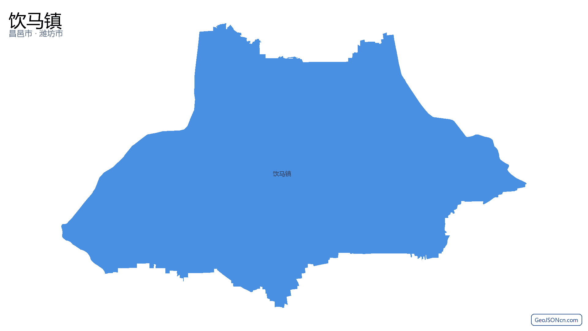 饮马镇行政区划边界地图(昌邑市·潍坊市),提供GeoJSON、SHP矢量边界数据下载及高清地图大图(PNG/JPG) - GeoJSONcn.com