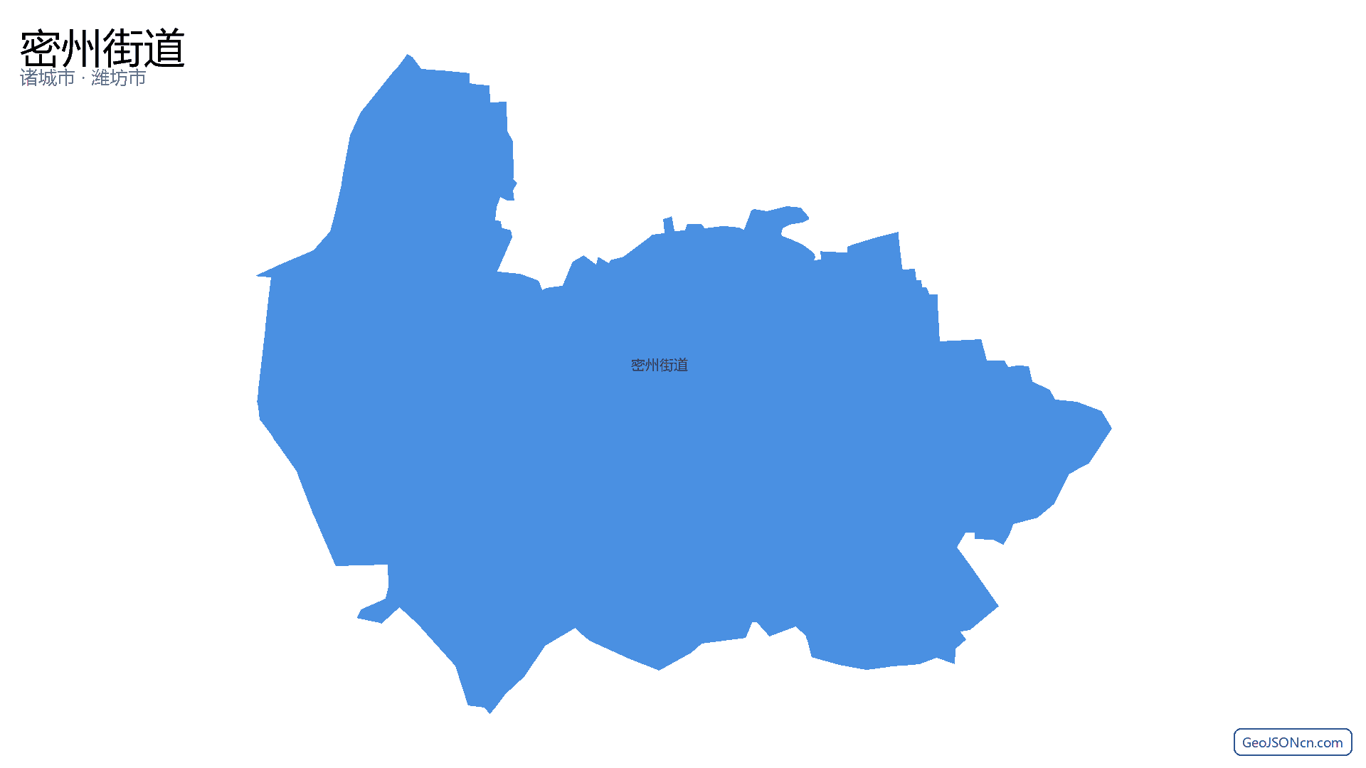 密州街道行政区划边界地图(诸城市·潍坊市),提供GeoJSON、SHP矢量边界数据下载及高清地图大图(PNG/JPG) - GeoJSONcn.com