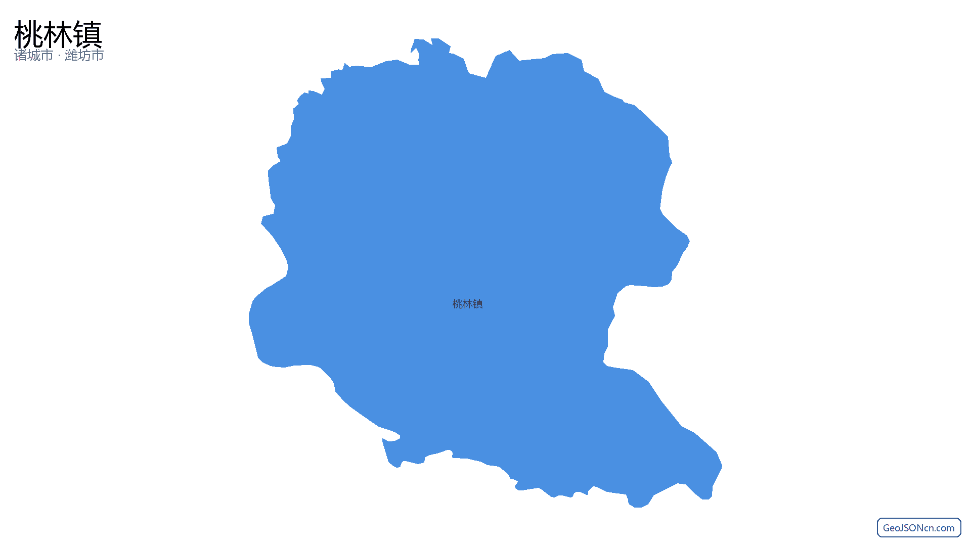 桃林镇行政区划边界地图（诸城市·潍坊市）,提供GeoJSON、SHP矢量边界数据下载及高清地图大图(PNG/JPG) - GeoJSONcn.com