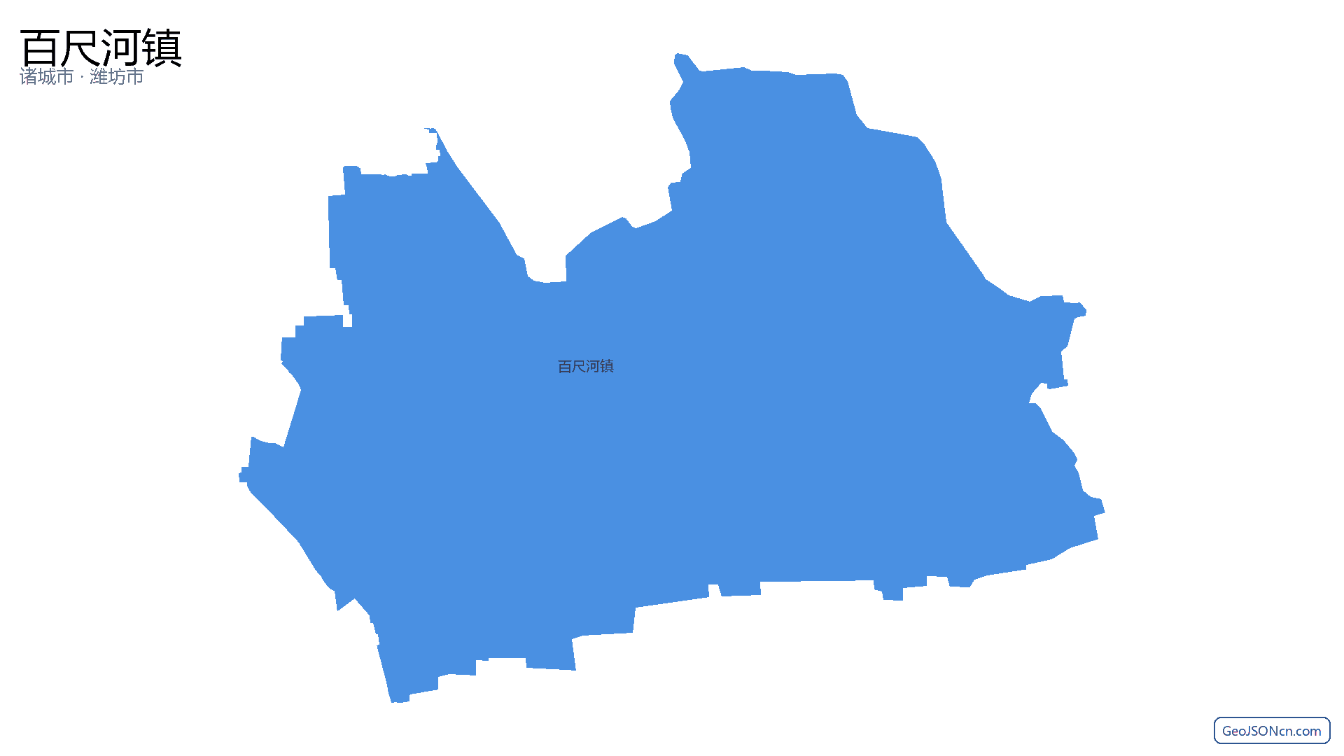 百尺河镇行政区划边界地图（诸城市·潍坊市）,提供GeoJSON、SHP矢量边界数据下载及高清地图大图(PNG/JPG) - GeoJSONcn.com