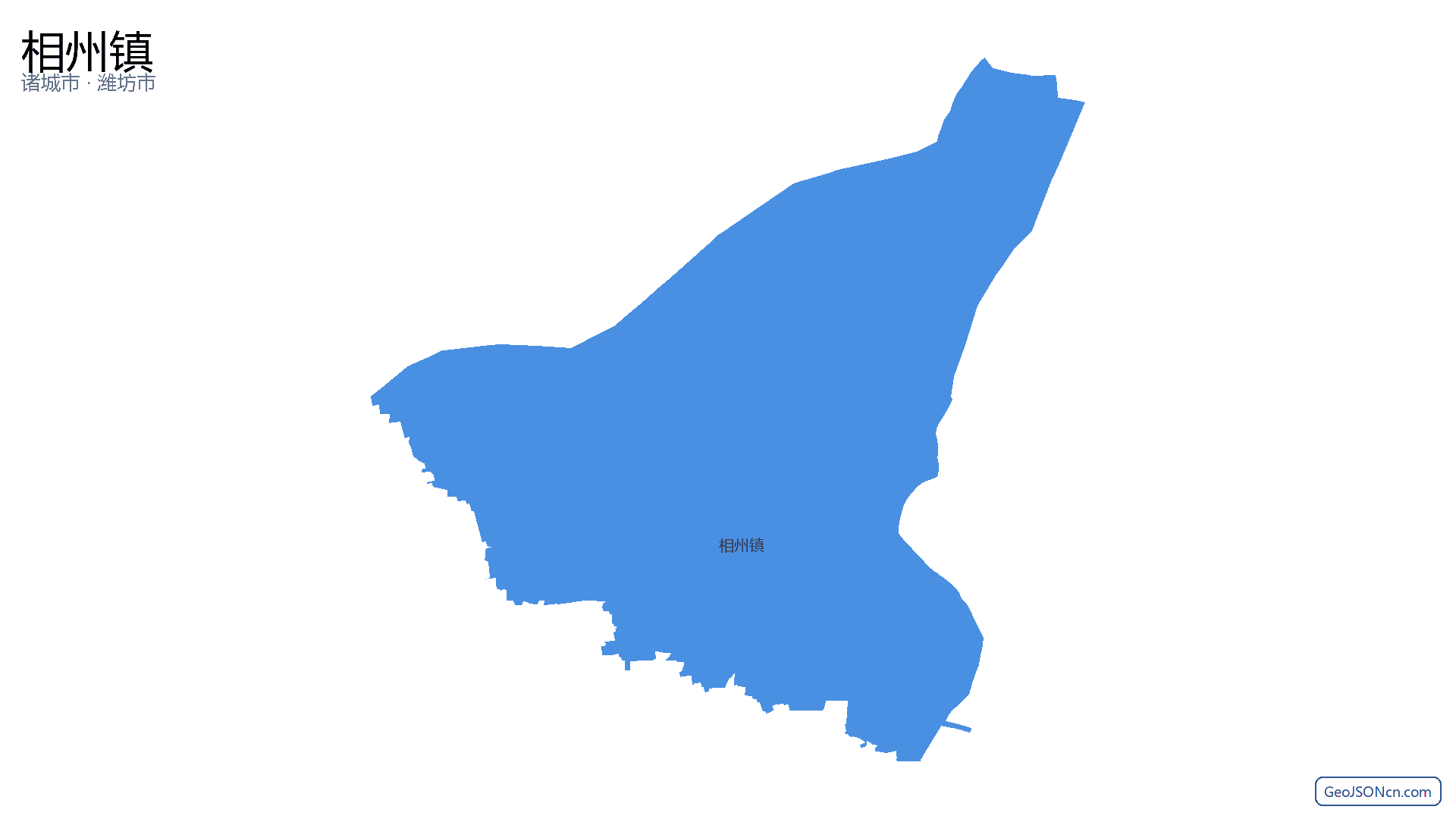 相州镇行政区划边界地图（诸城市·潍坊市）,提供GeoJSON、SHP矢量边界数据下载及高清地图大图(PNG/JPG) - GeoJSONcn.com