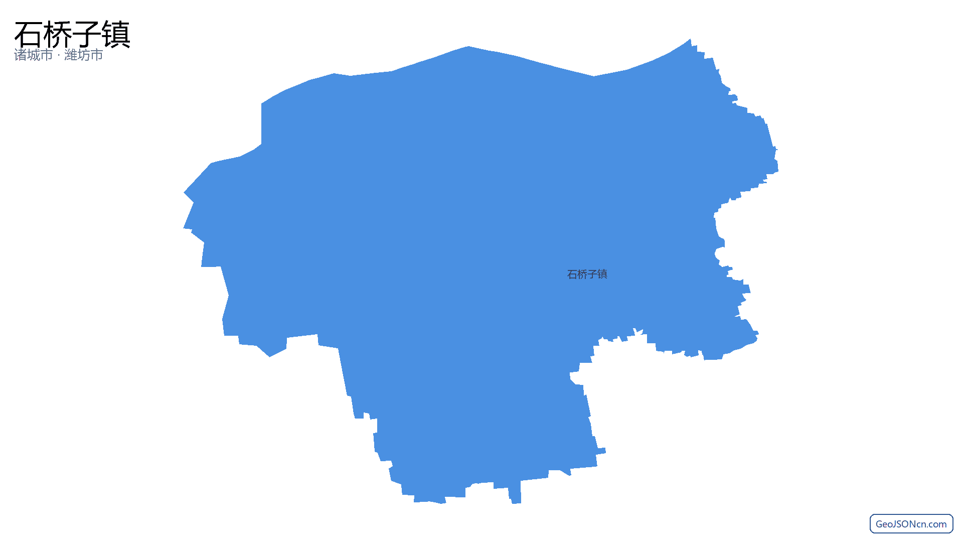 石桥子镇行政区划边界地图(诸城市·潍坊市),提供GeoJSON、SHP矢量边界数据下载及高清地图大图(PNG/JPG) - GeoJSONcn.com