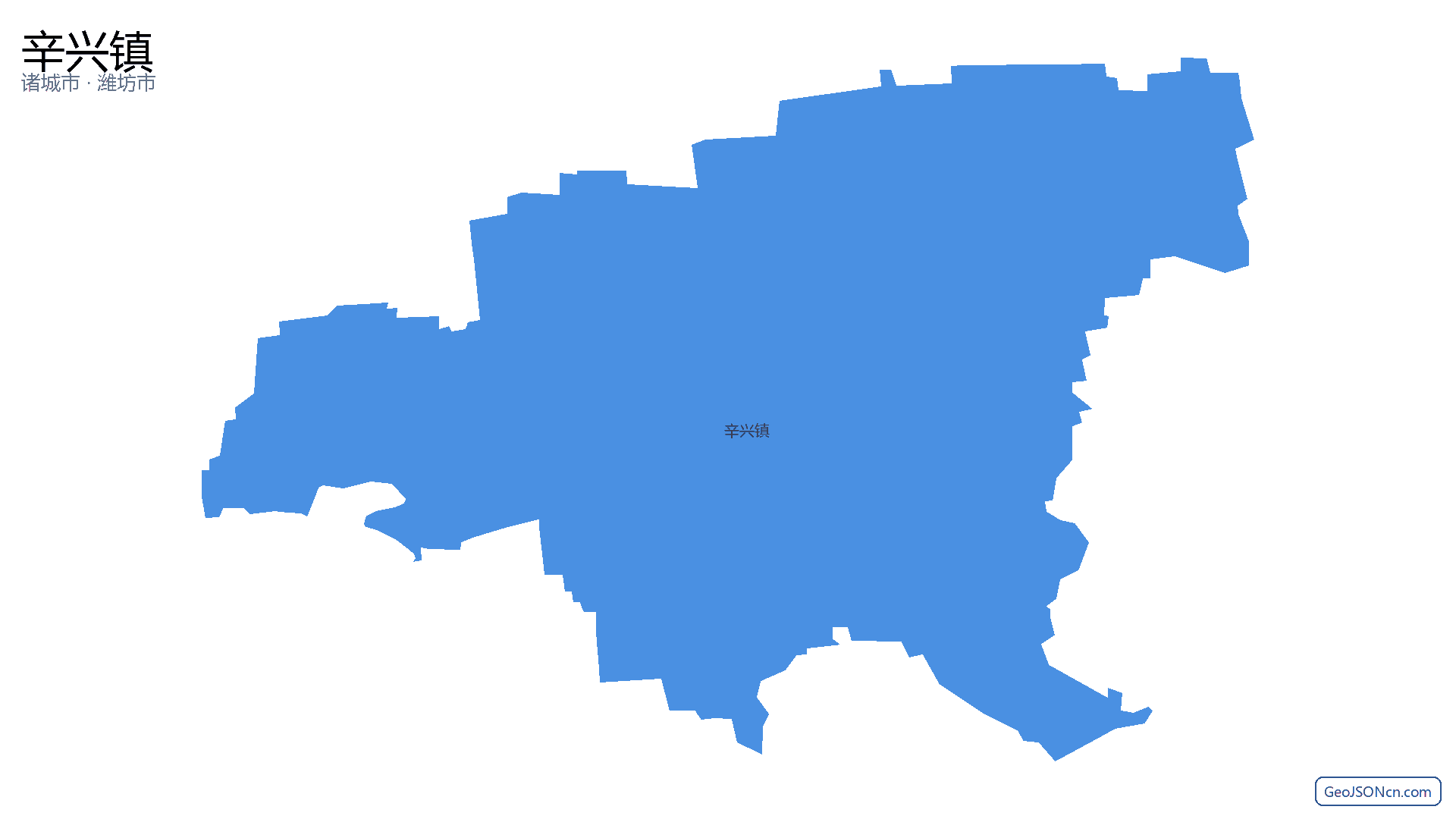 辛兴镇行政区划边界地图（诸城市·潍坊市）,提供GeoJSON、SHP矢量边界数据下载及高清地图大图(PNG/JPG) - GeoJSONcn.com