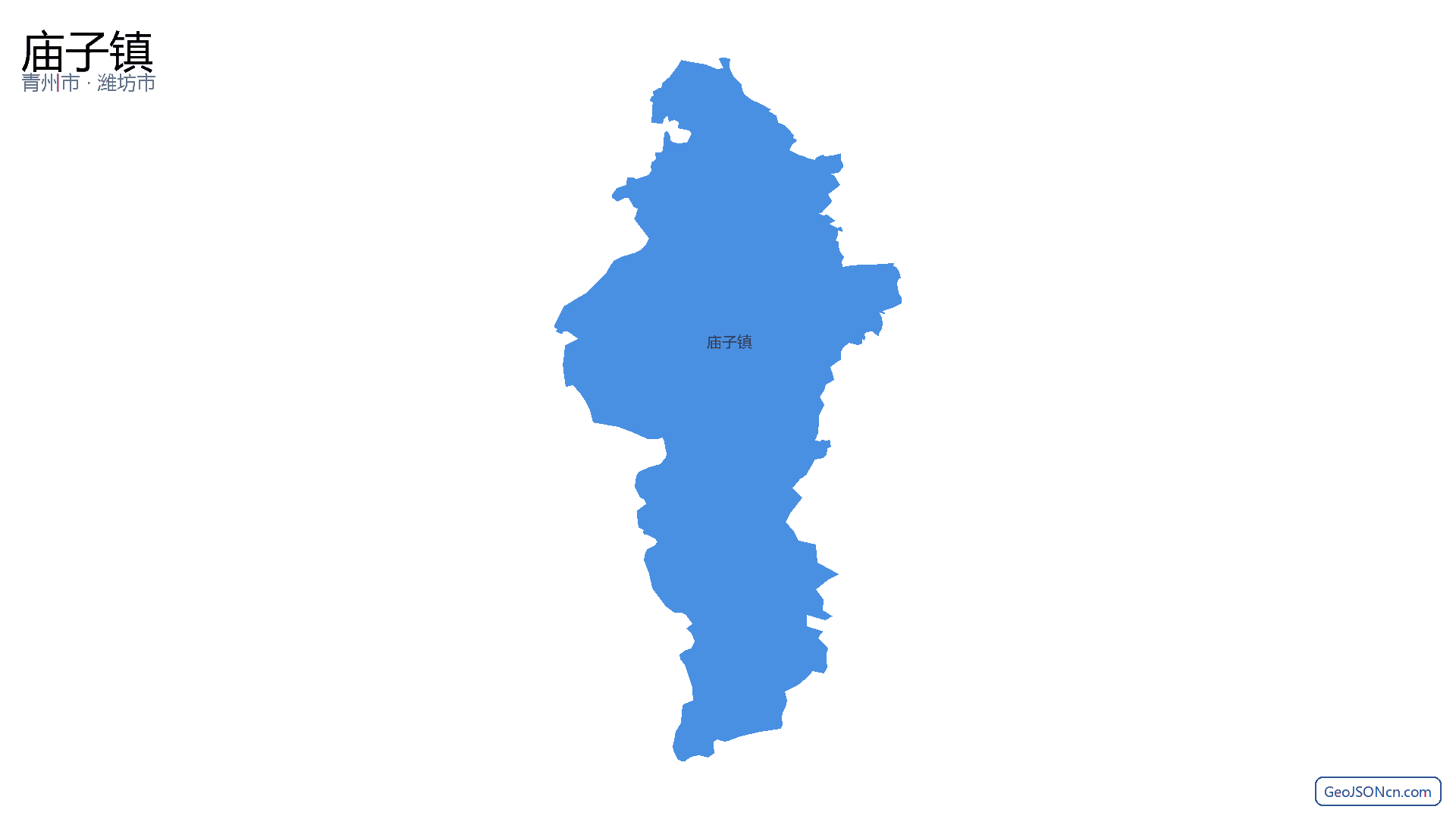 庙子镇行政区划边界地图(青州市·潍坊市),提供GeoJSON、SHP矢量边界数据下载及高清地图大图(PNG/JPG) - GeoJSONcn.com