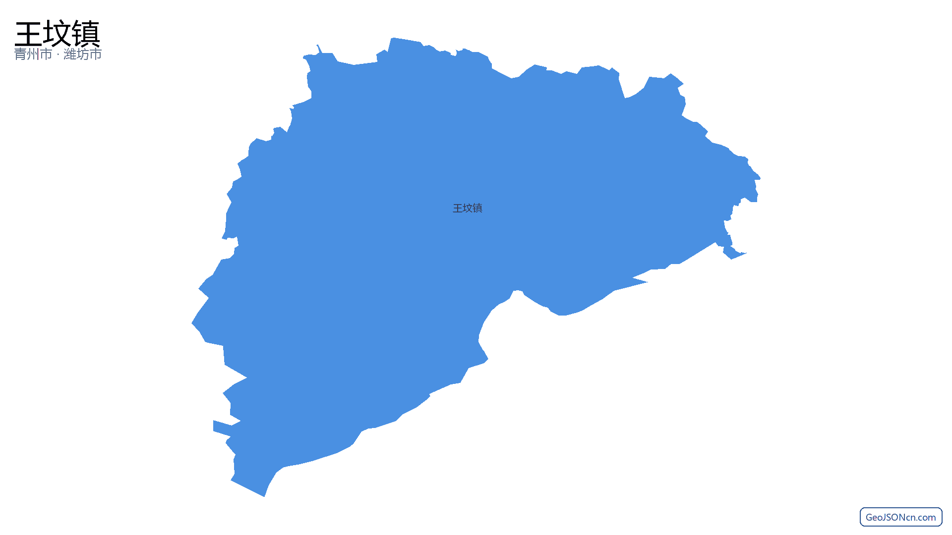 王坟镇行政区划边界地图(青州市·潍坊市),提供GeoJSON、SHP矢量边界数据下载及高清地图大图(PNG/JPG) - GeoJSONcn.com