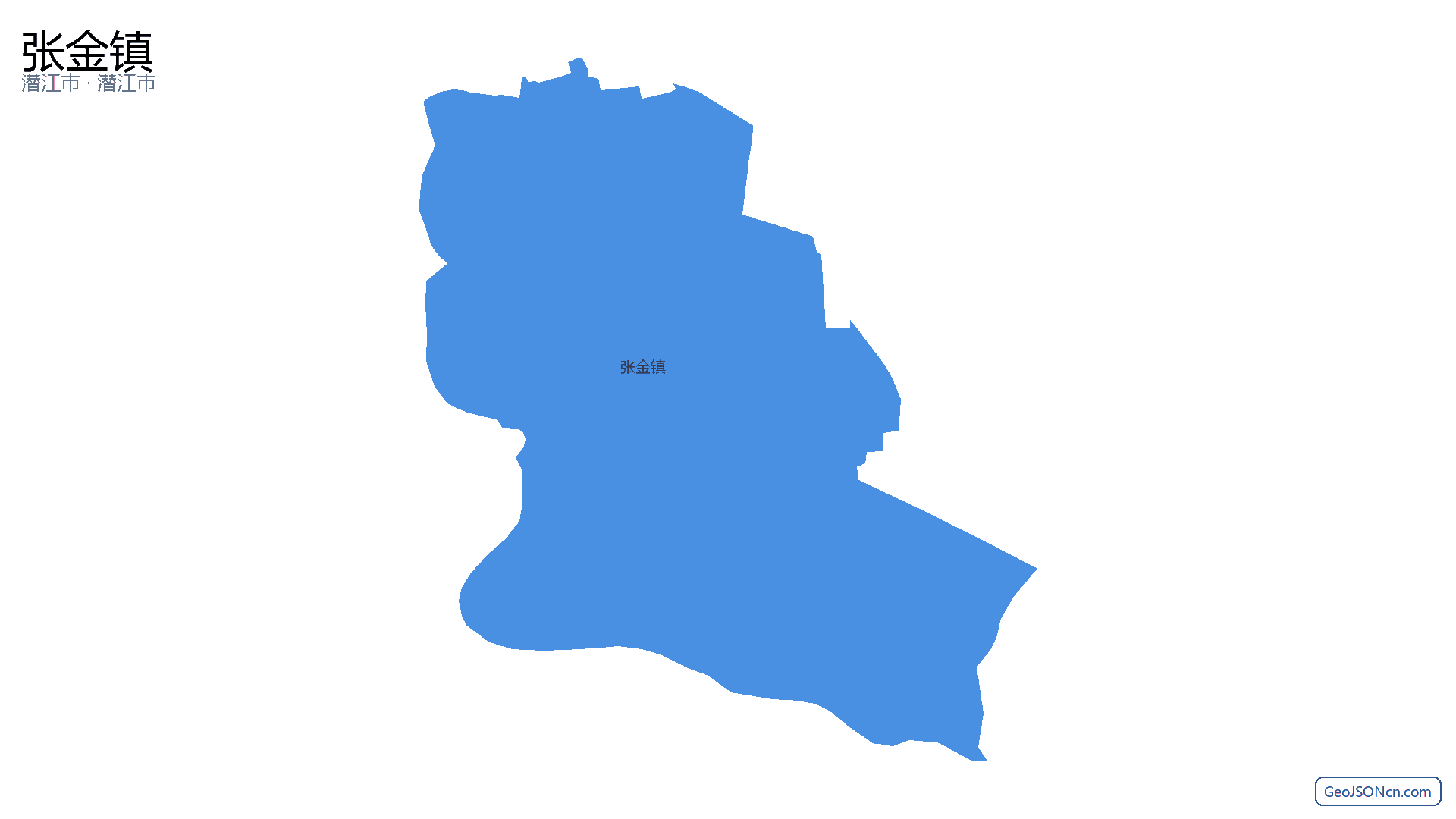 张金镇行政区划边界地图（潜江市·潜江市）,提供GeoJSON、SHP矢量边界数据下载及高清地图大图(PNG/JPG) - GeoJSONcn.com