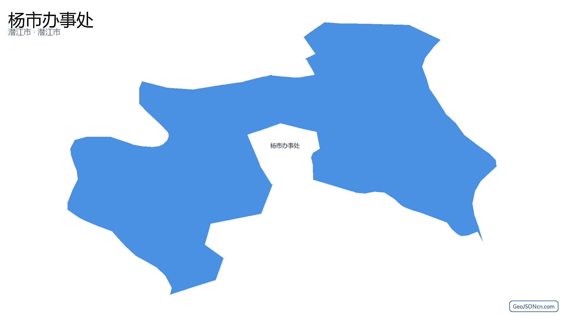 杨市办事处行政区划边界地图(潜江市·潜江市),提供GeoJSON、SHP矢量边界数据下载及高清地图大图(PNG/JPG) - GeoJSONcn.com