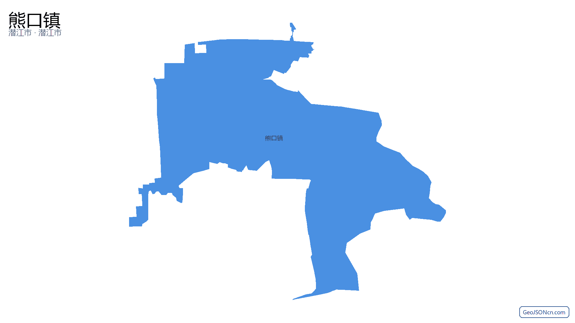 熊口镇行政区划边界地图(潜江市·潜江市),提供GeoJSON、SHP矢量边界数据下载及高清地图大图(PNG/JPG) - GeoJSONcn.com