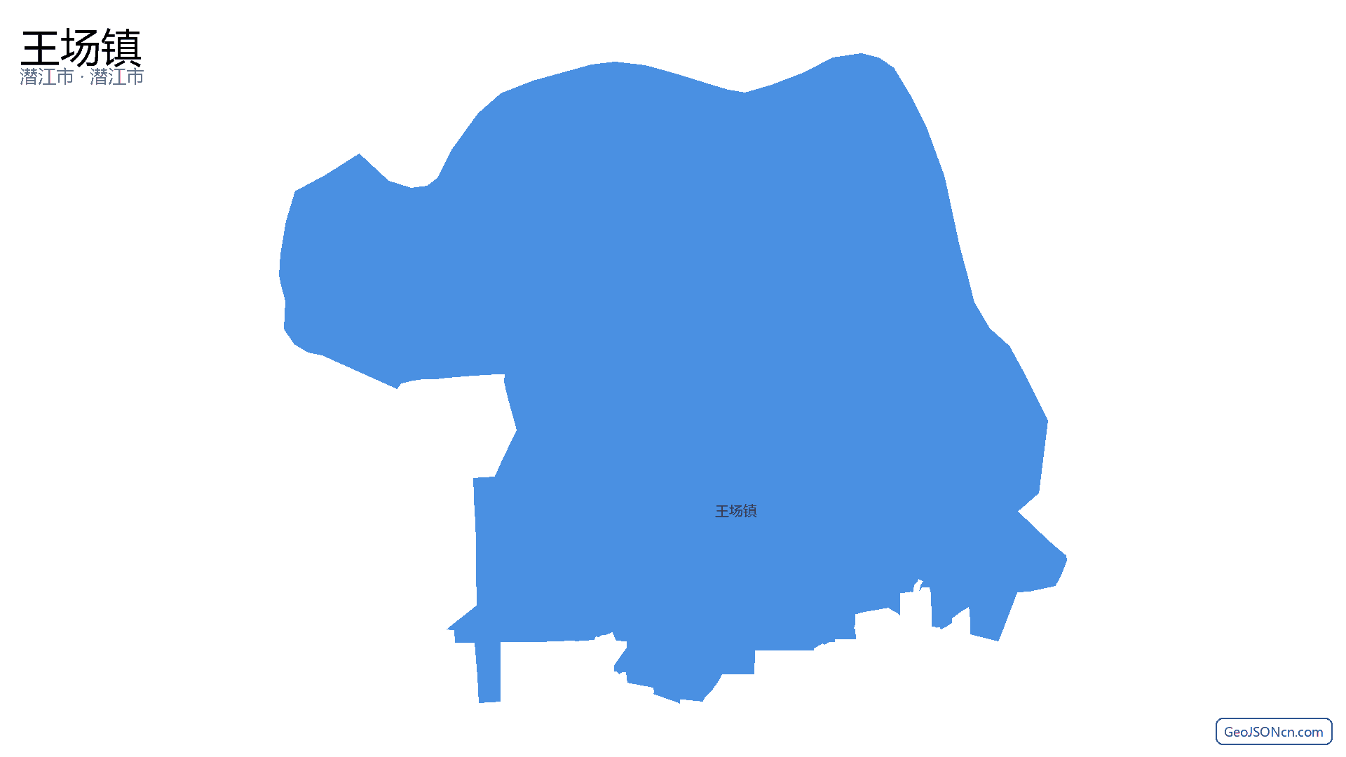 王场镇行政区划边界地图(潜江市·潜江市),提供GeoJSON、SHP矢量边界数据下载及高清地图大图(PNG/JPG) - GeoJSONcn.com